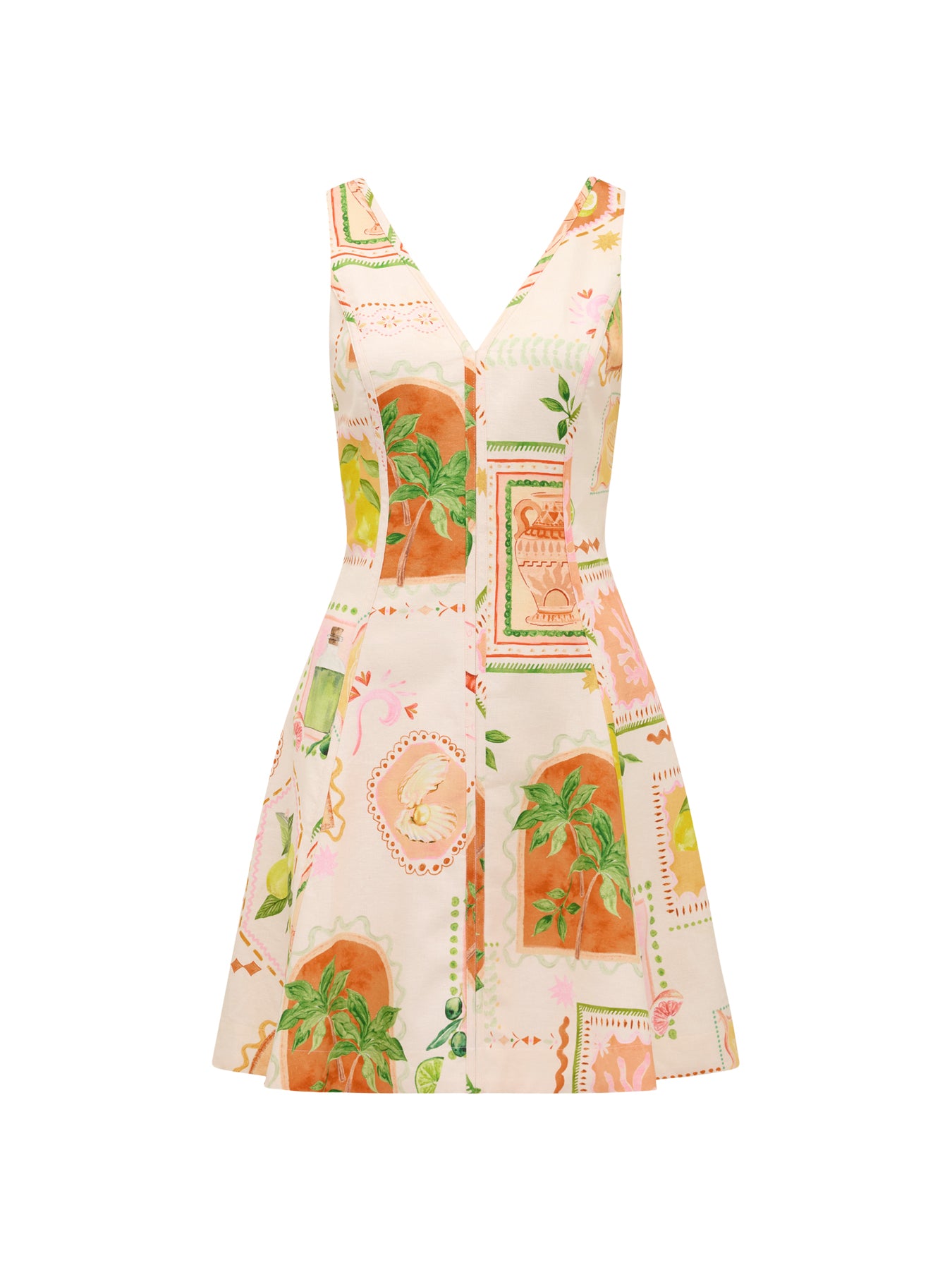 Fran Fit & Flare Linen Mini Dress