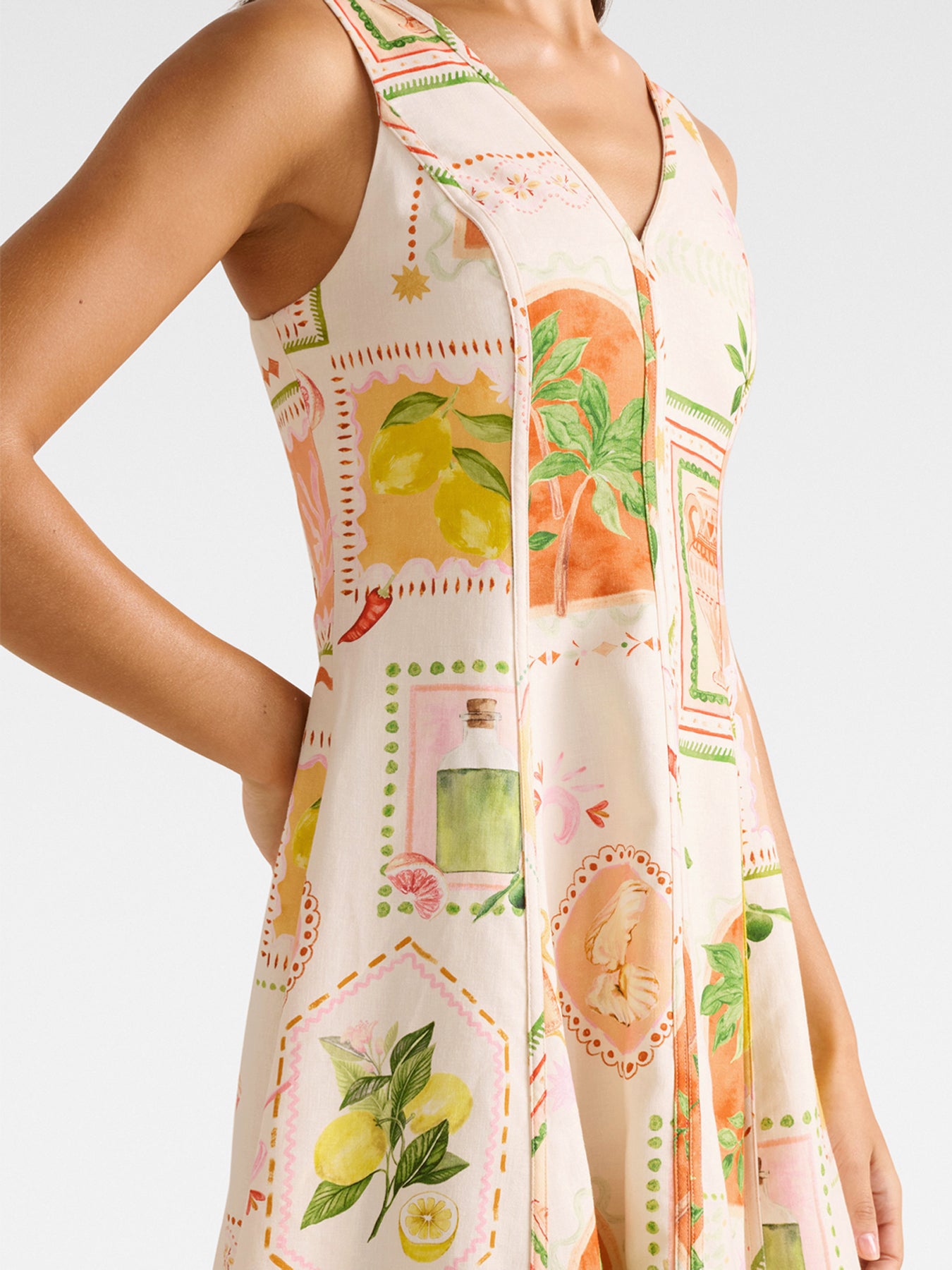 Fran Fit & Flare Linen Mini Dress