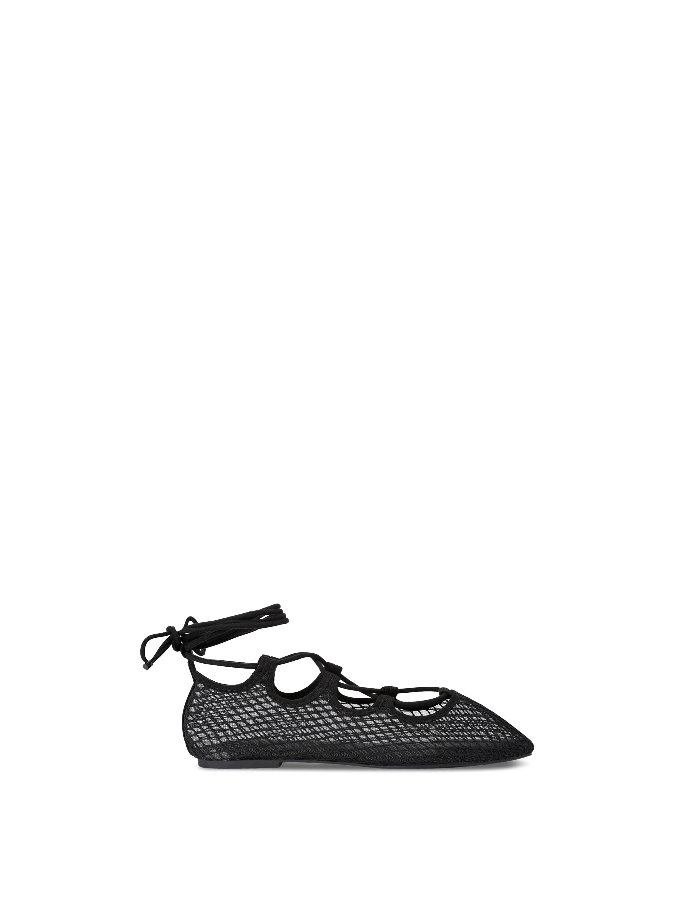 Nina Tie Up Black Flats