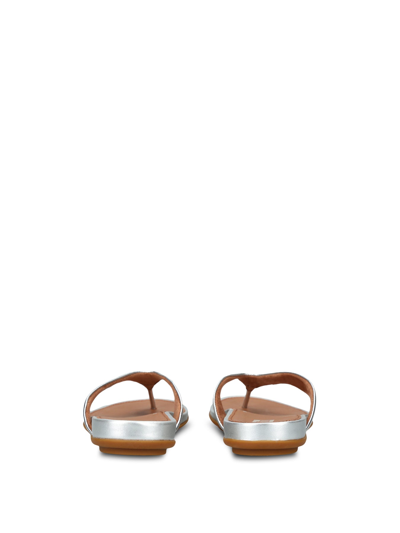 Gracie Leather Flip Flops Silver
