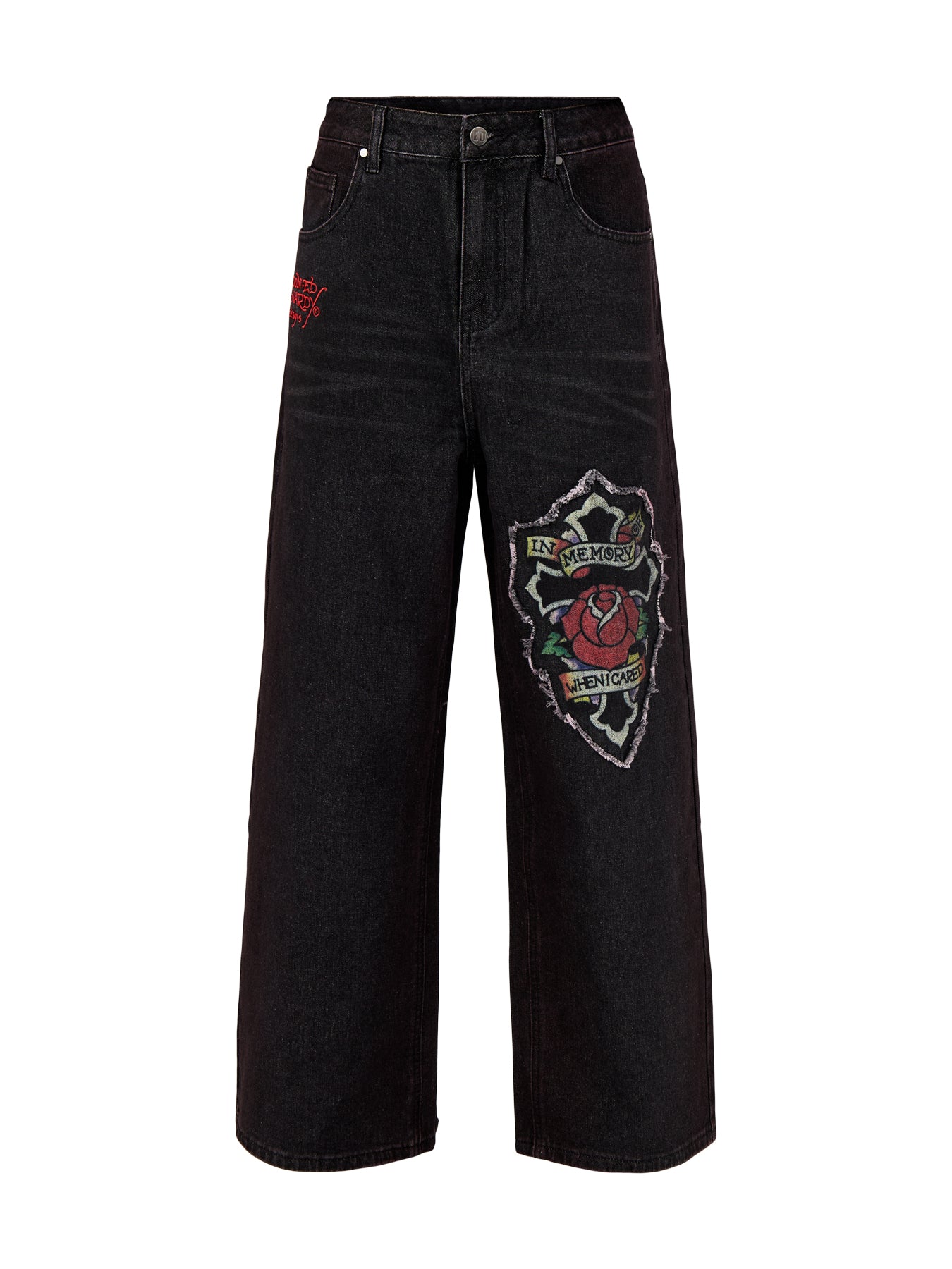 In Memory Applique Jeans Black