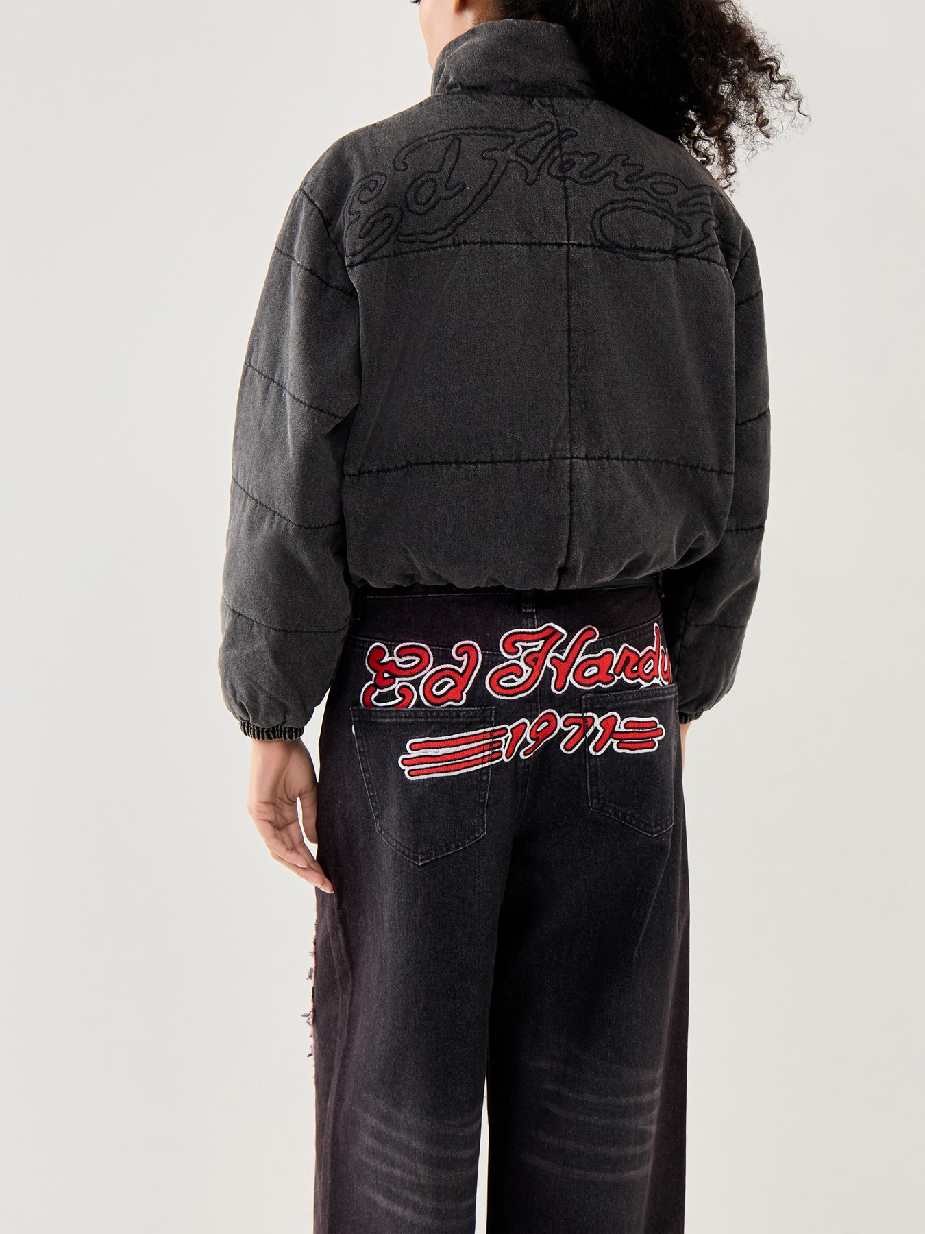 Love Kills Quilted Puffer Jacket Black