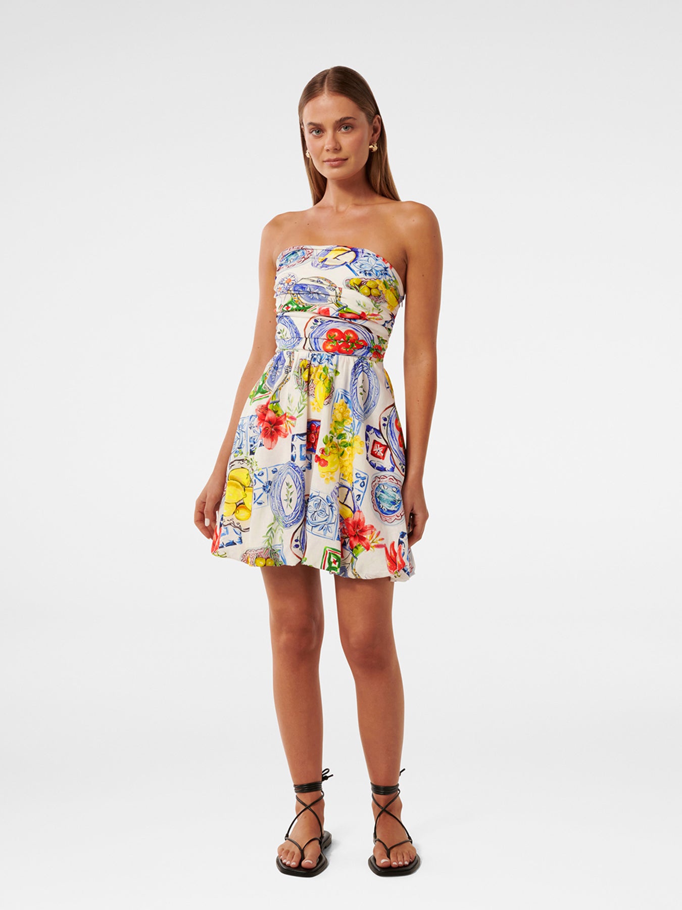 Phoebe Strapless Bubble Hem Mini Dress