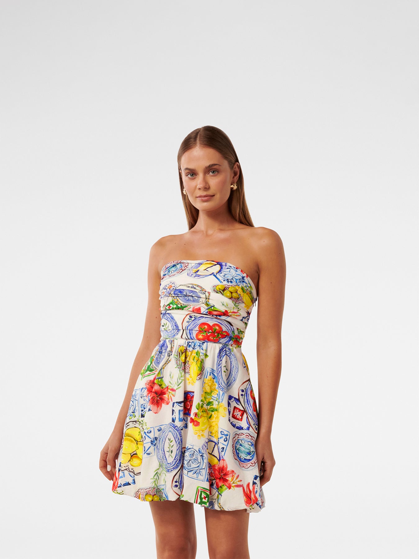 Phoebe Strapless Bubble Hem Mini Dress