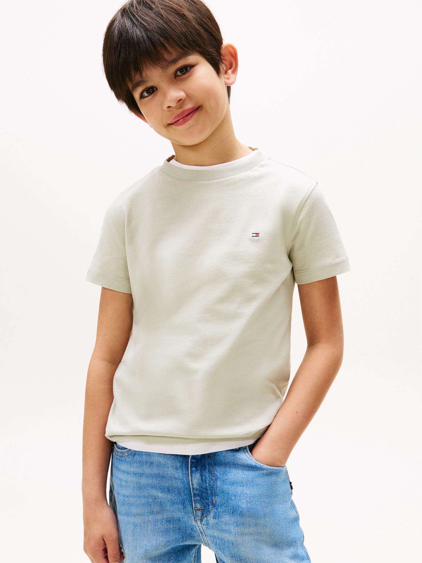 Flag Embroidery Crew Neck T-Shirt