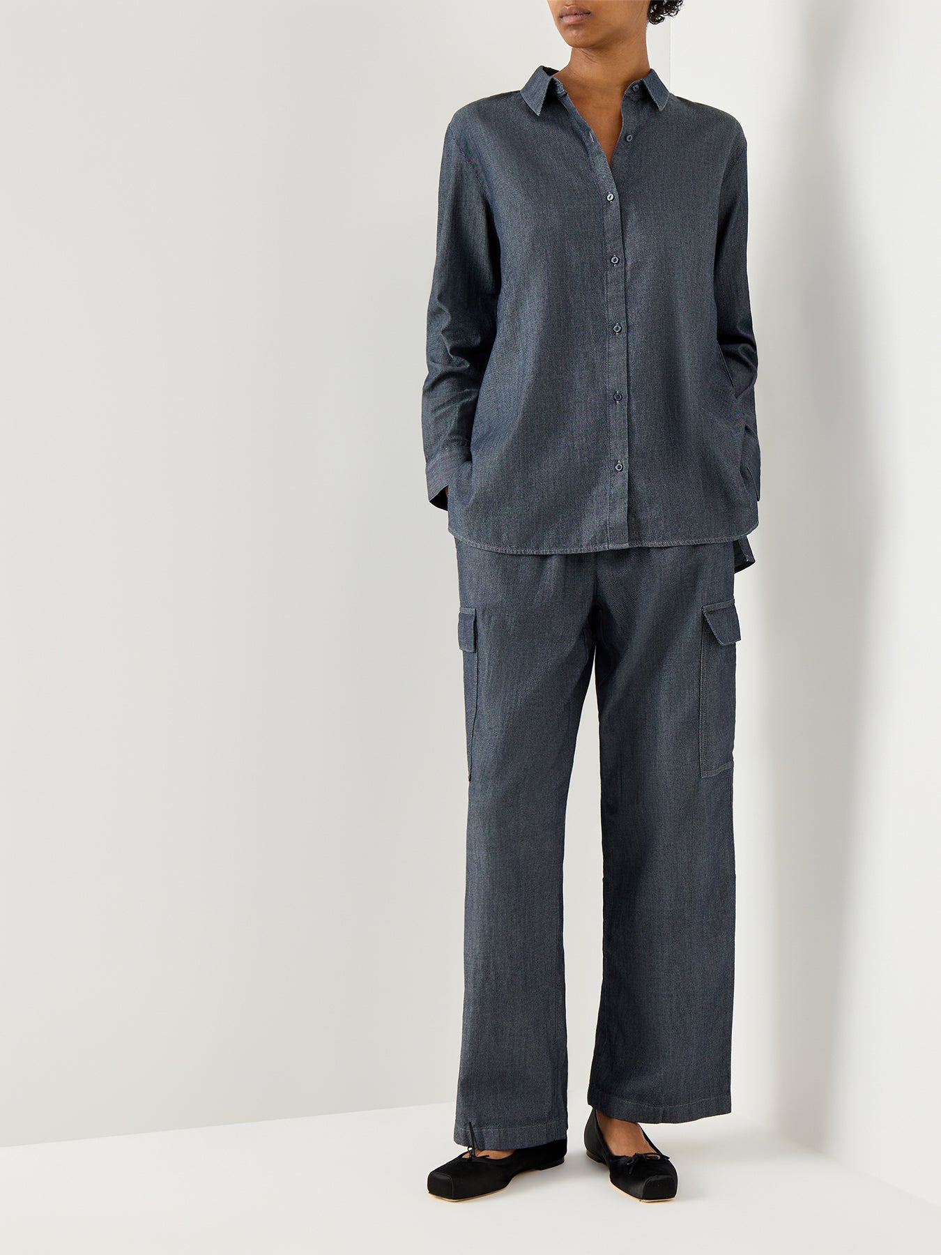 Straight Cargo Pant Denim Blue