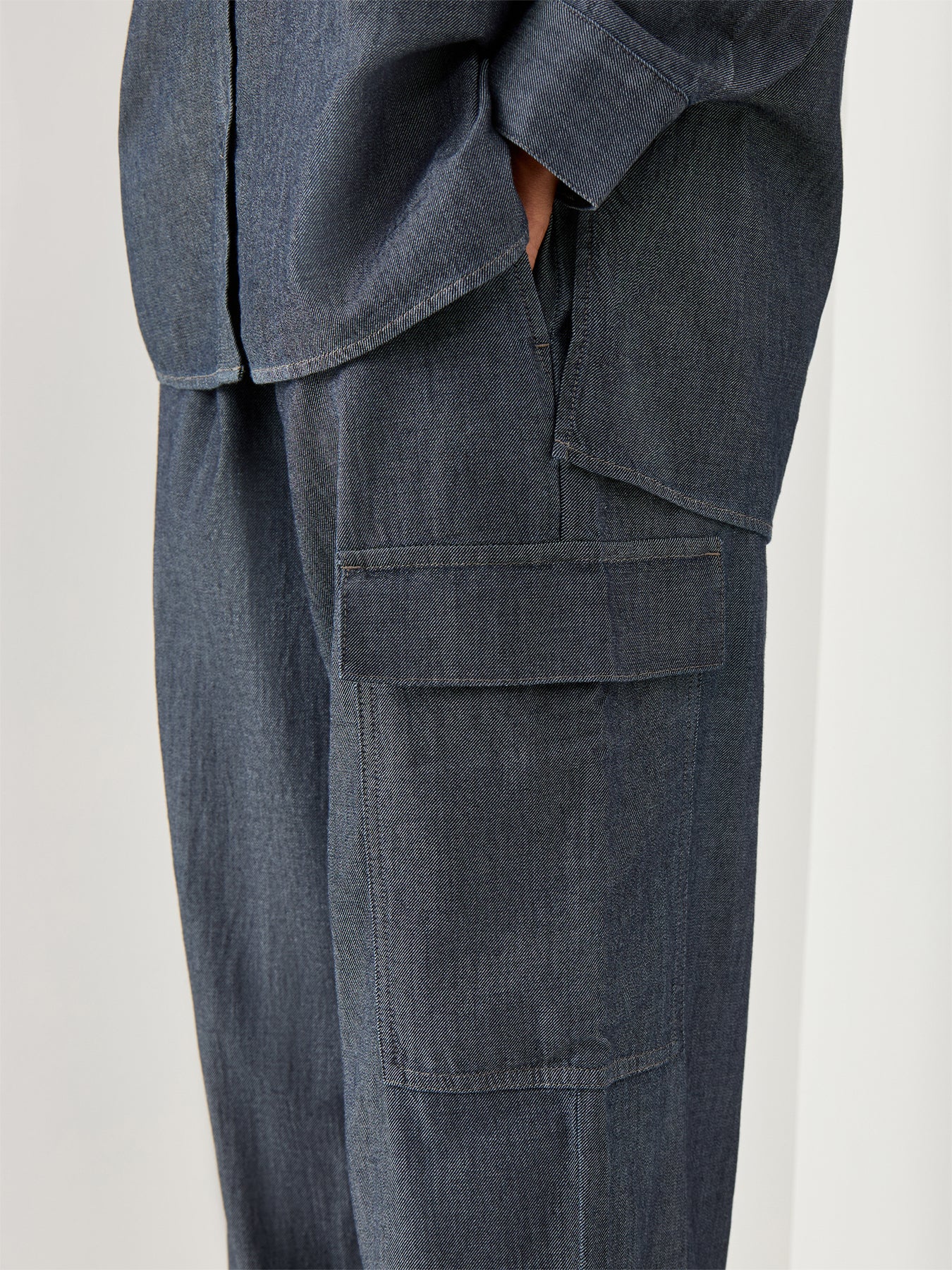 Straight Cargo Pant Denim Blue