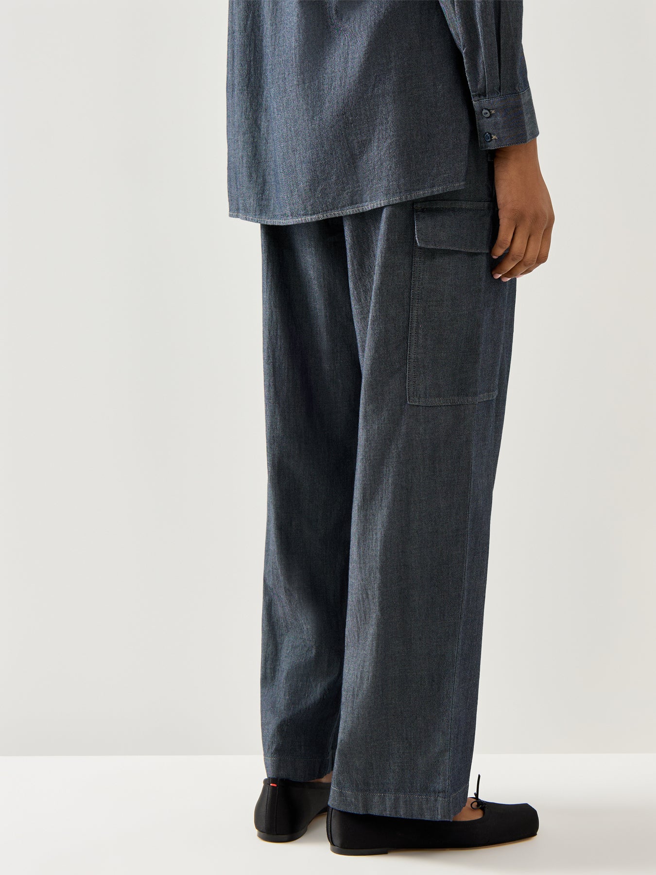 Straight Cargo Pant Denim Blue