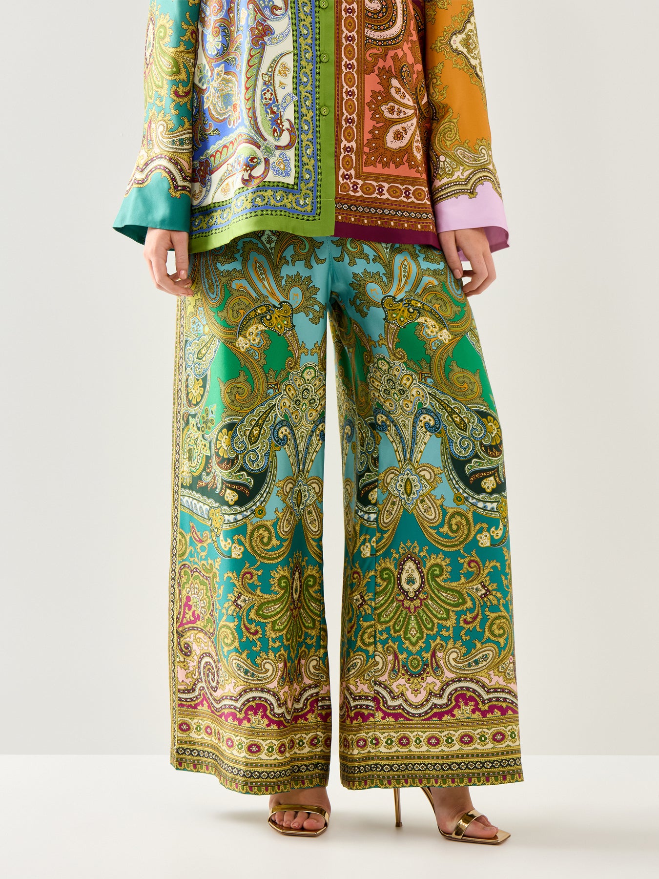 Clemenza Multi Colour Silk Pant