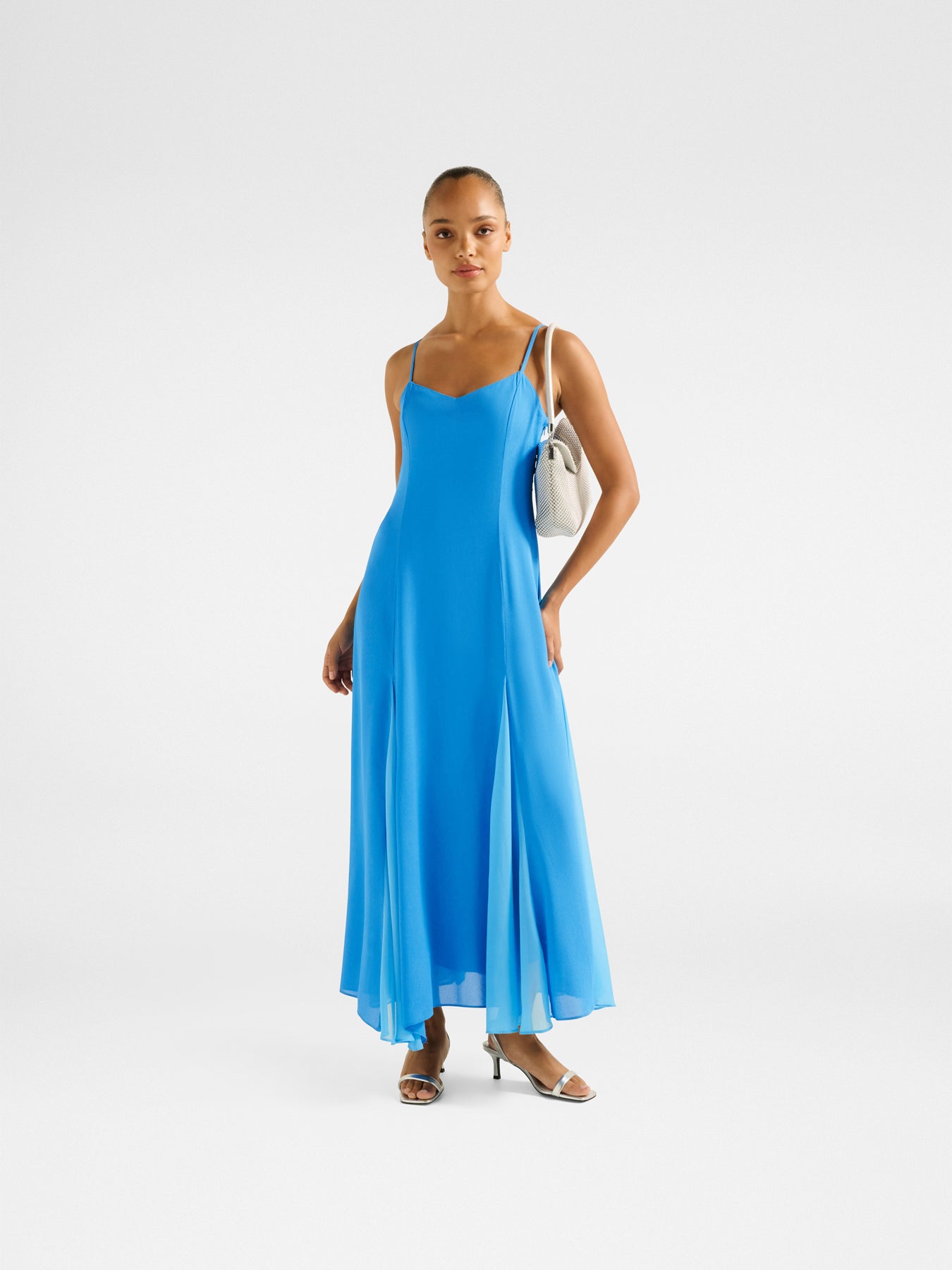 Dahlia Contrast Godet Maxi Dress