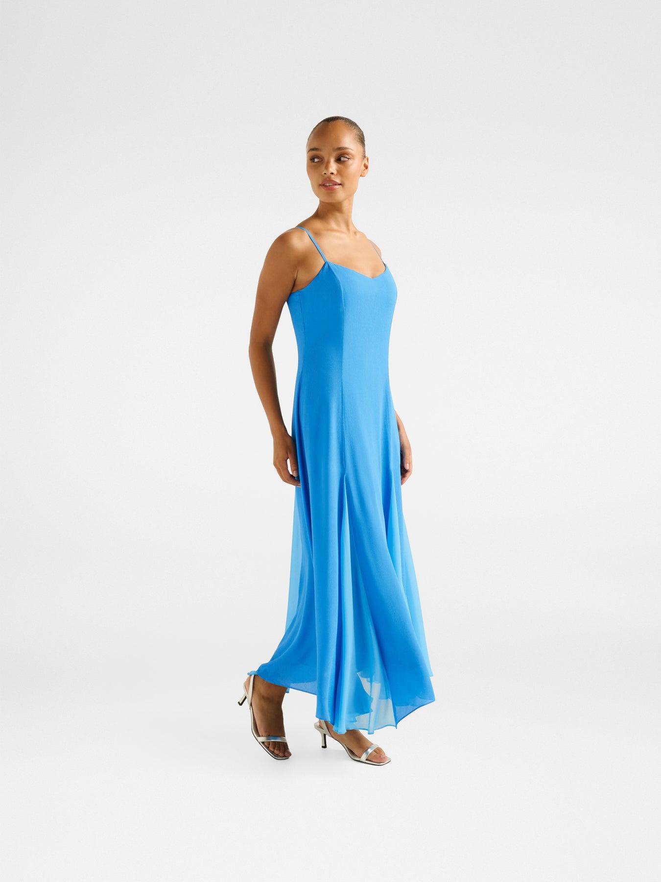 Dahlia Contrast Godet Maxi Dress