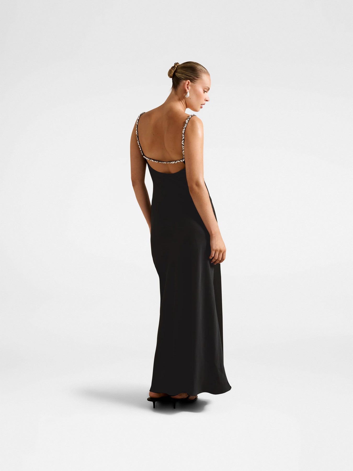 Presley Diamante Strap Satin Maxi Dress