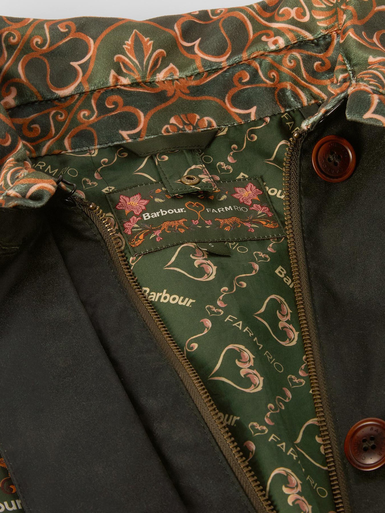Barbour X Farm Rio Maria-Clara Wax Jacket