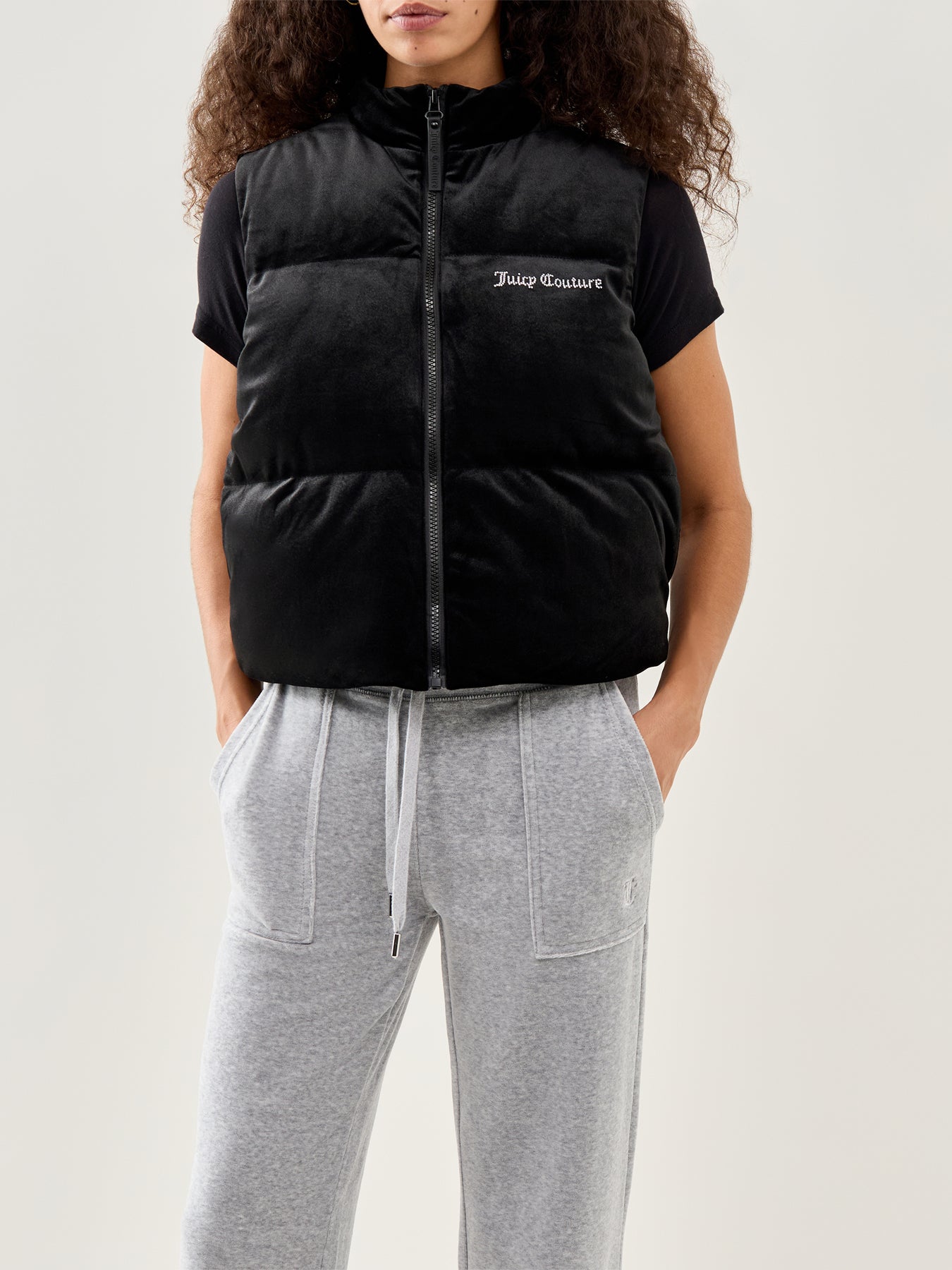 Velour Gilet Black
