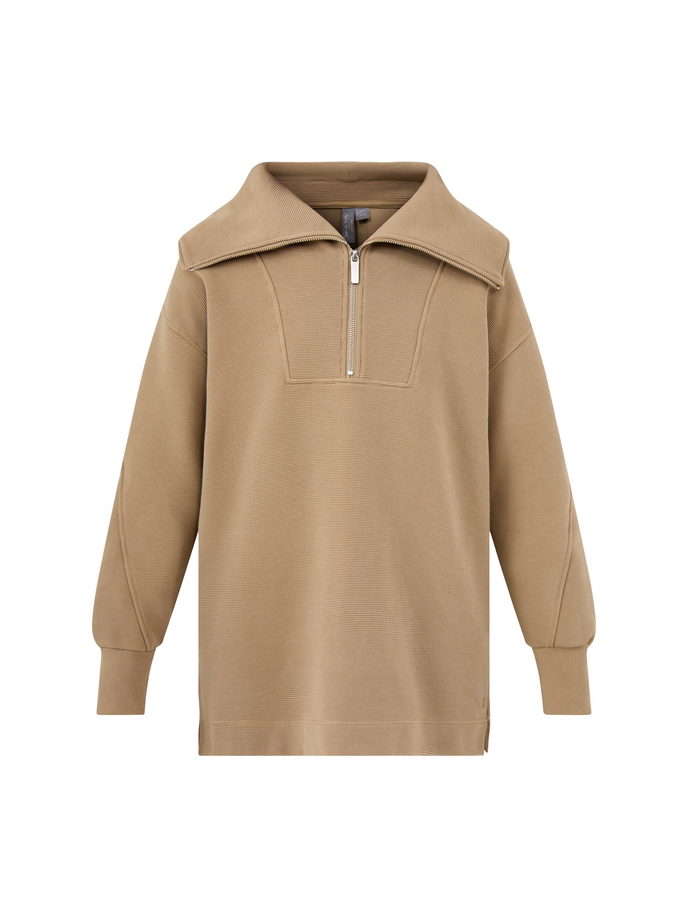 Peaceful Rib Half Zip Sweatshirt Sepia Brown
