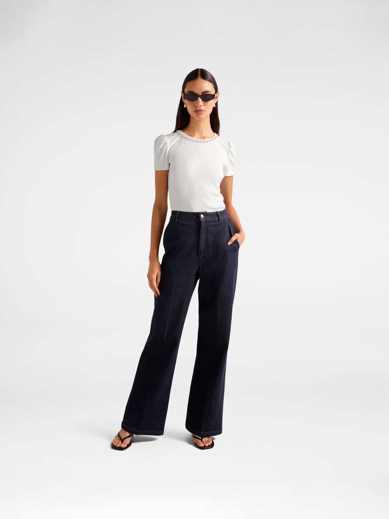 Emilia Embellished Neck T-Shirt