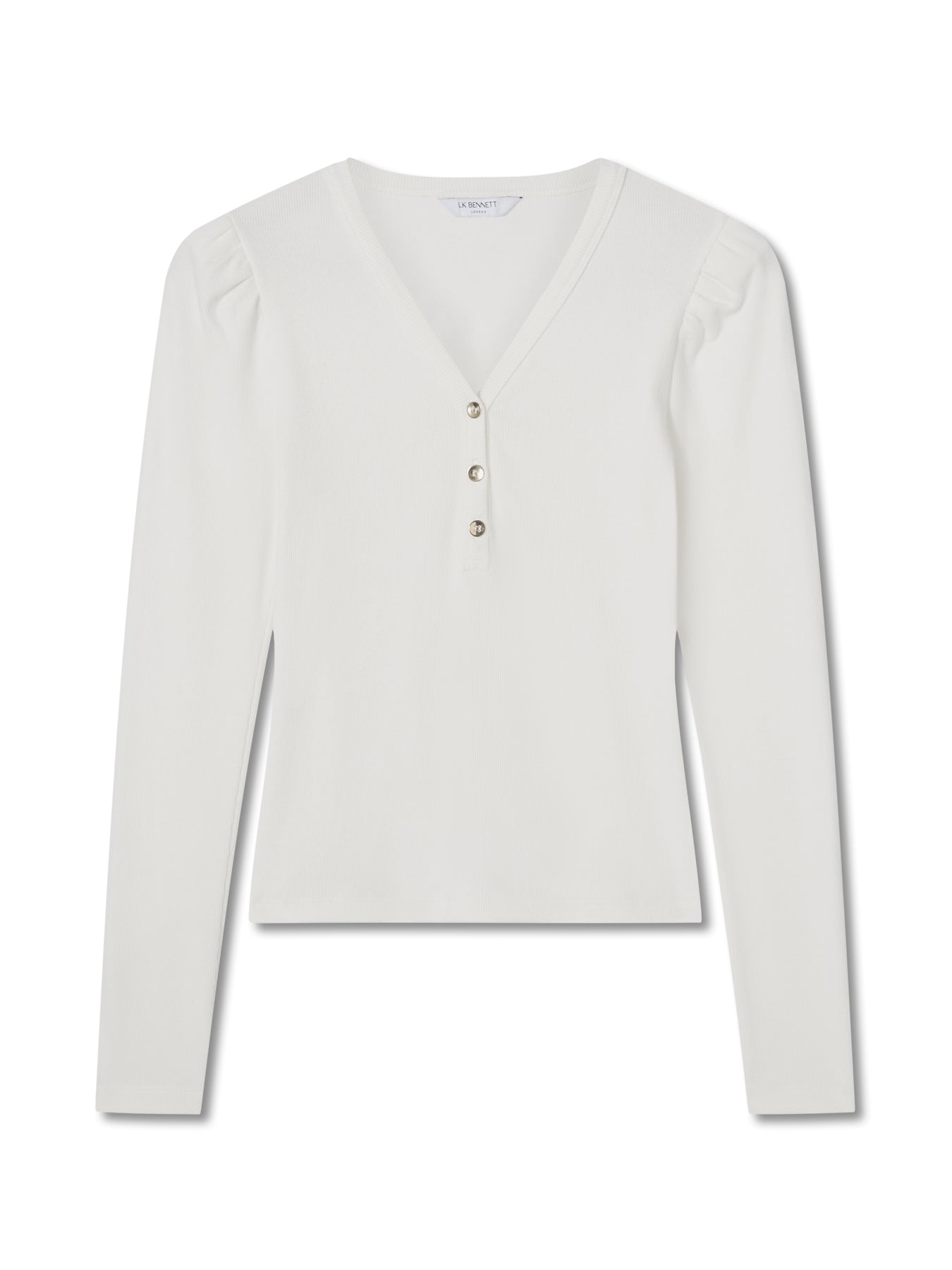 Carla Ivory Cotton Blend Henley Top