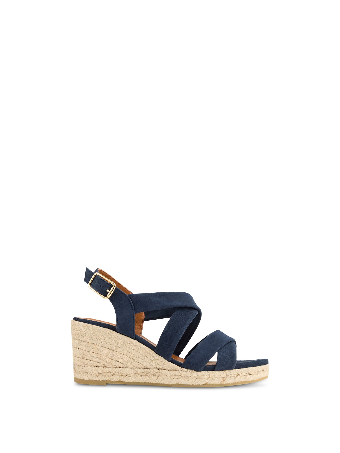 Brown Mariana Tan Suede Multi Strap Wedge