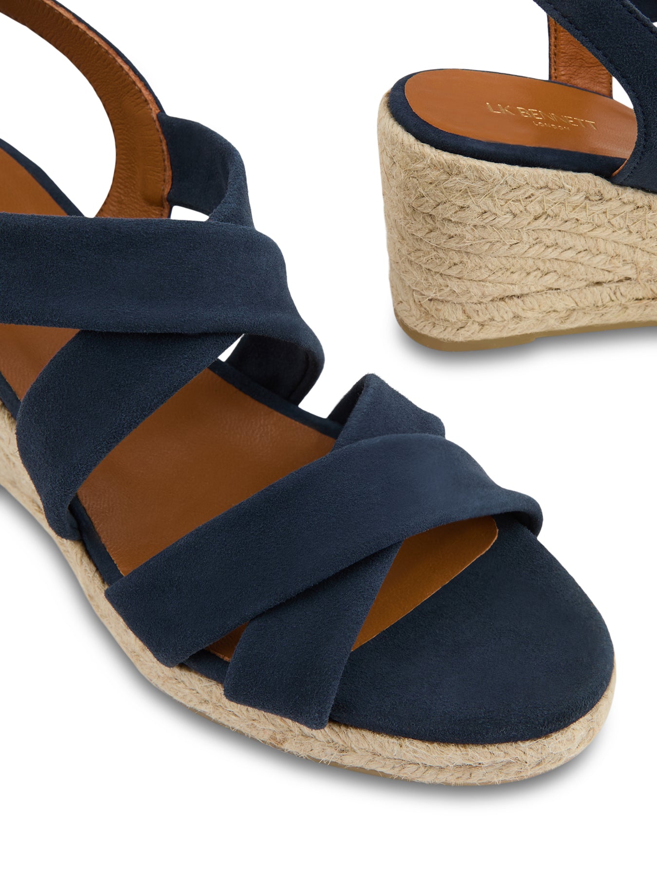 Brown Mariana Tan Suede Multi Strap Wedge