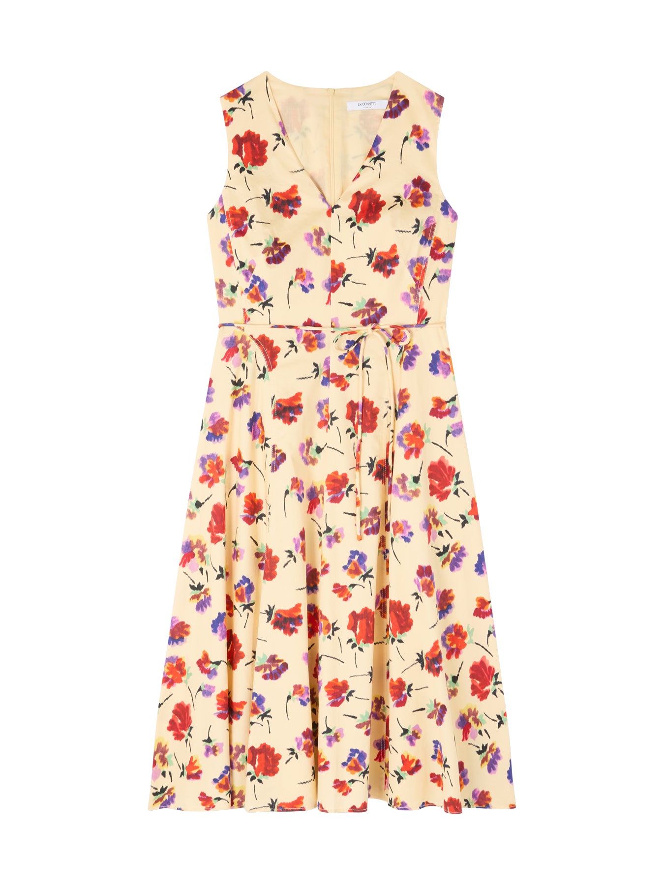 Green Esme Viscose Spot Print Fit & Flare Collared Dress