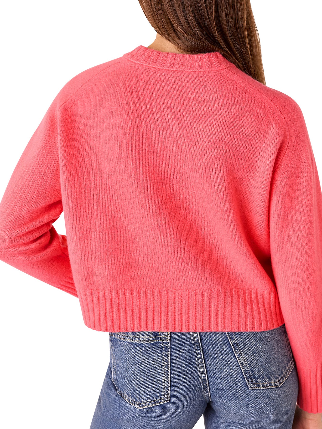 Pink Wool V Neck Knitted Jumper Pink