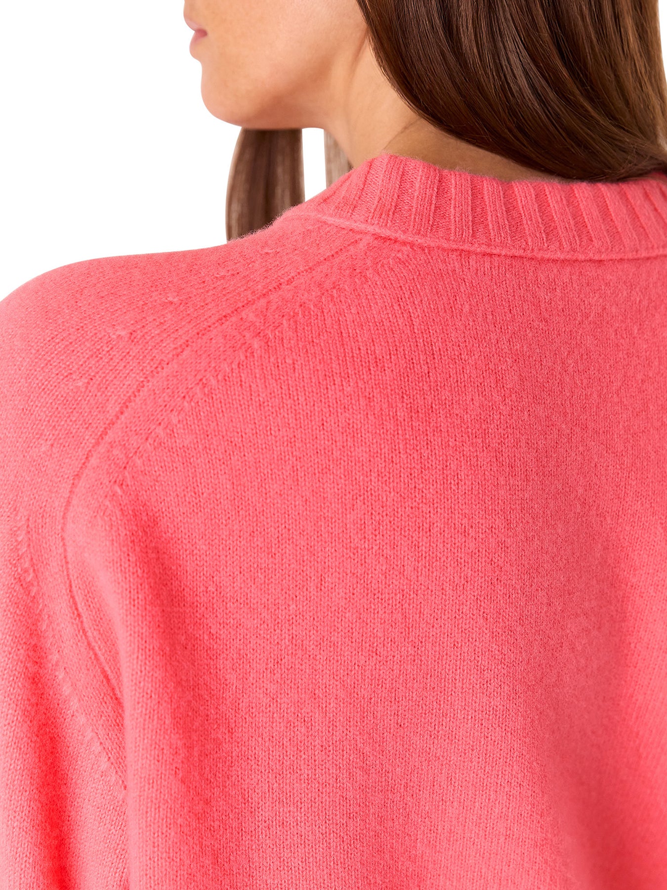 Pink Wool V Neck Knitted Jumper Pink