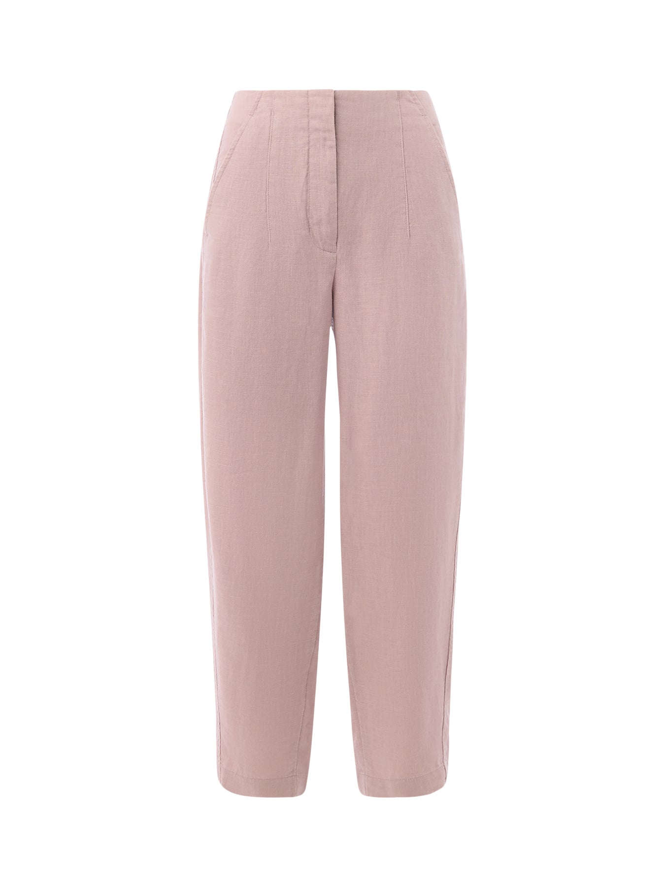 Dusty Pink Linen Barrel Leg Trouser