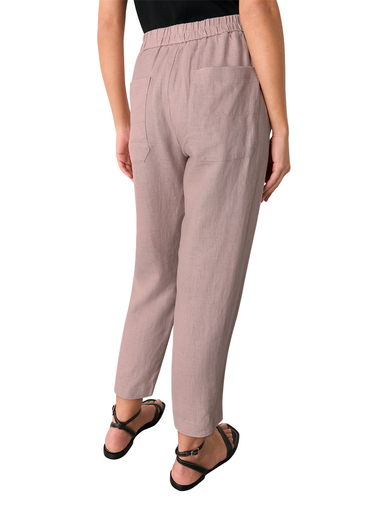 Dusty Pink Linen Barrel Leg Trouser