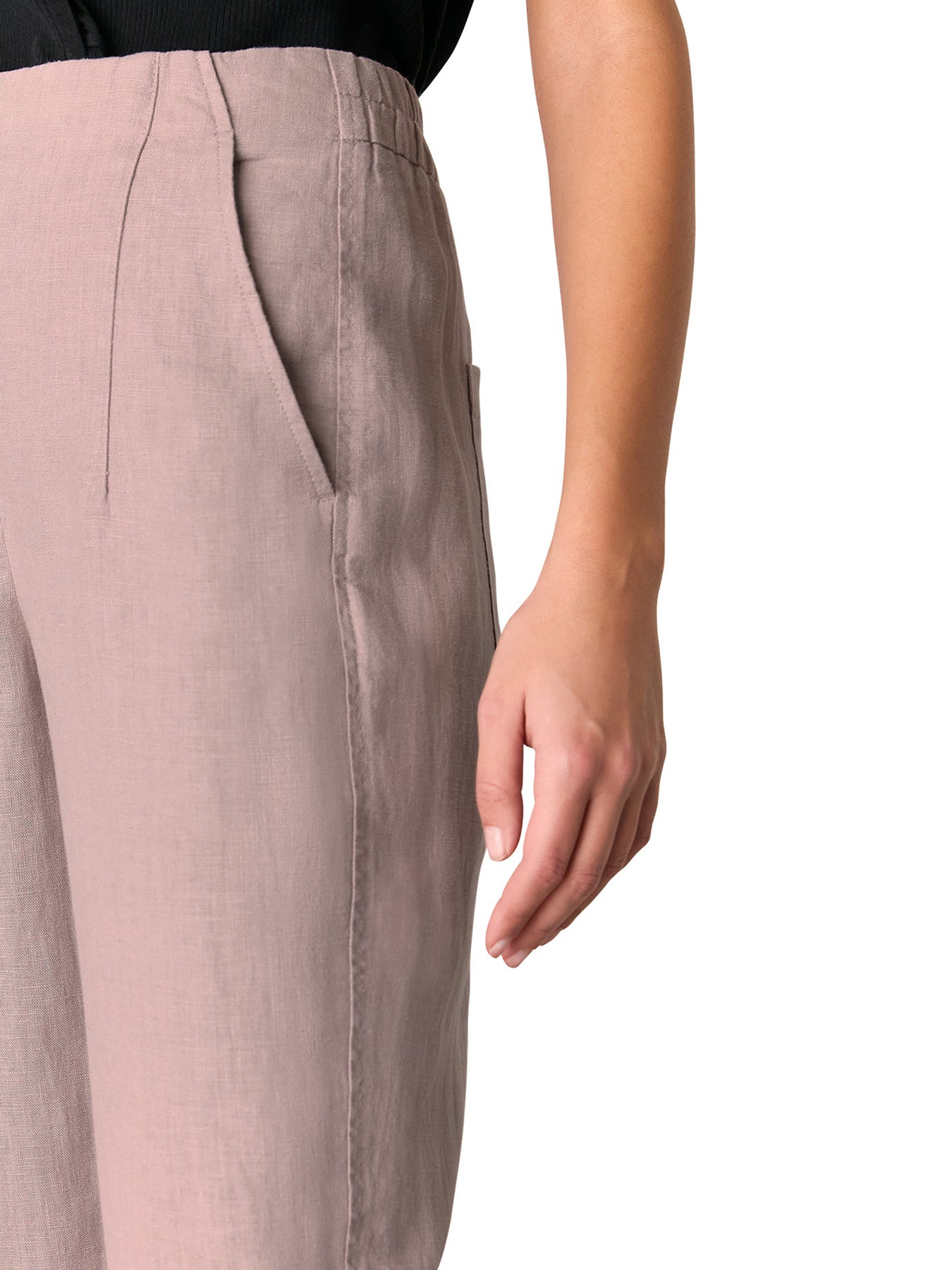 Dusty Pink Linen Barrel Leg Trouser