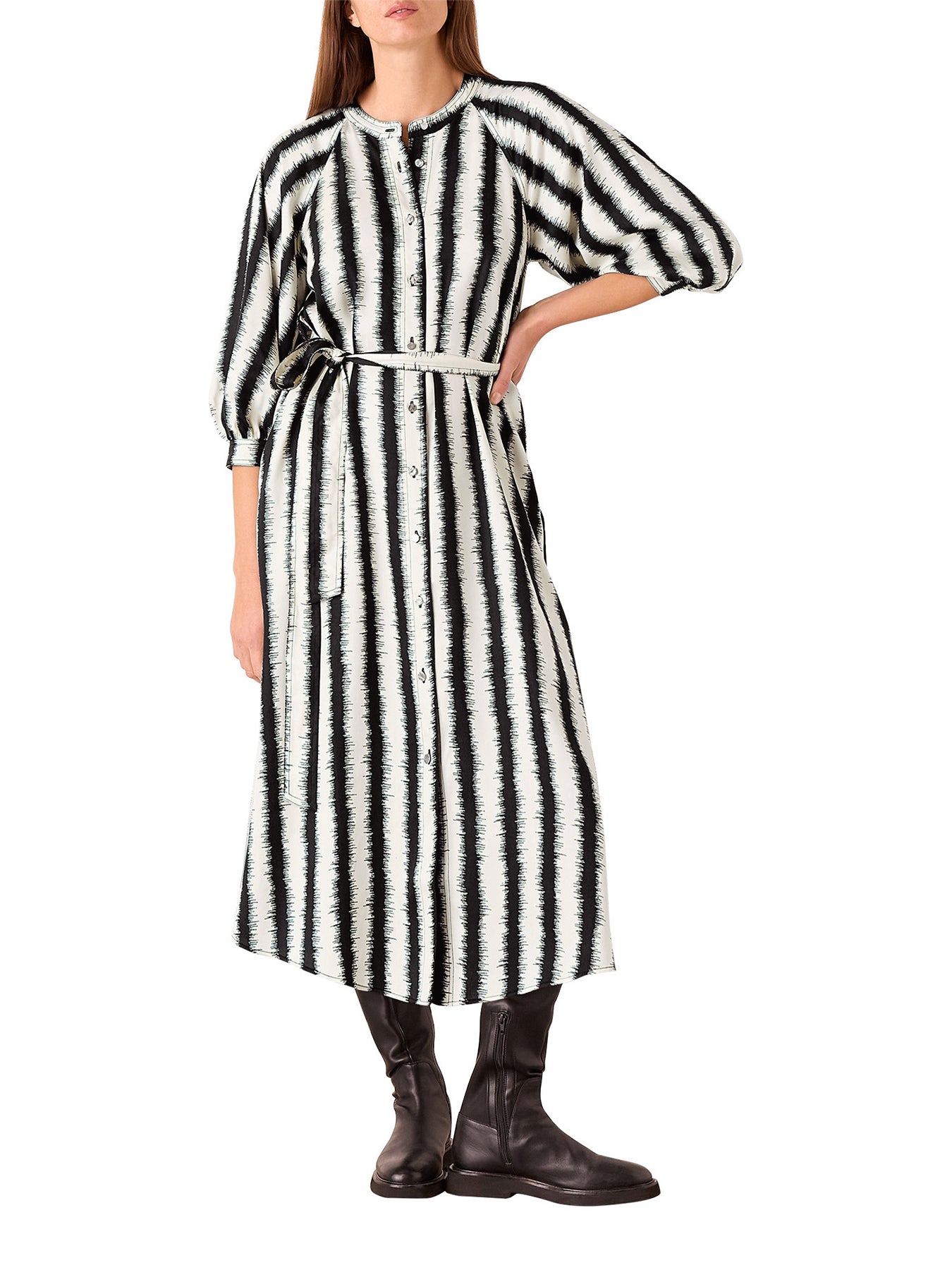 Ivory/Multi Hazy Stripe Mabel Dress