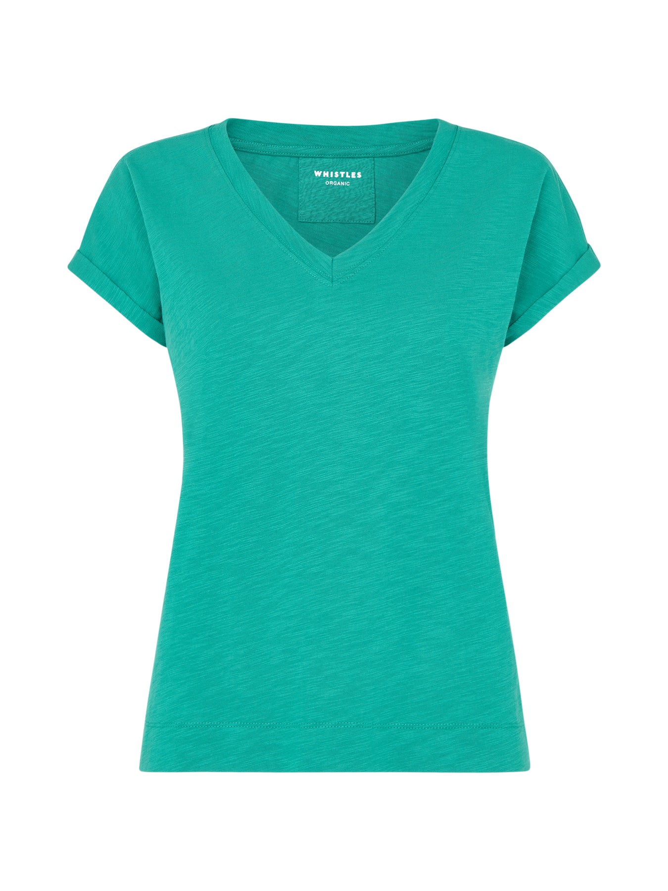 Green Willa V Neck Cap Sleeve Tee