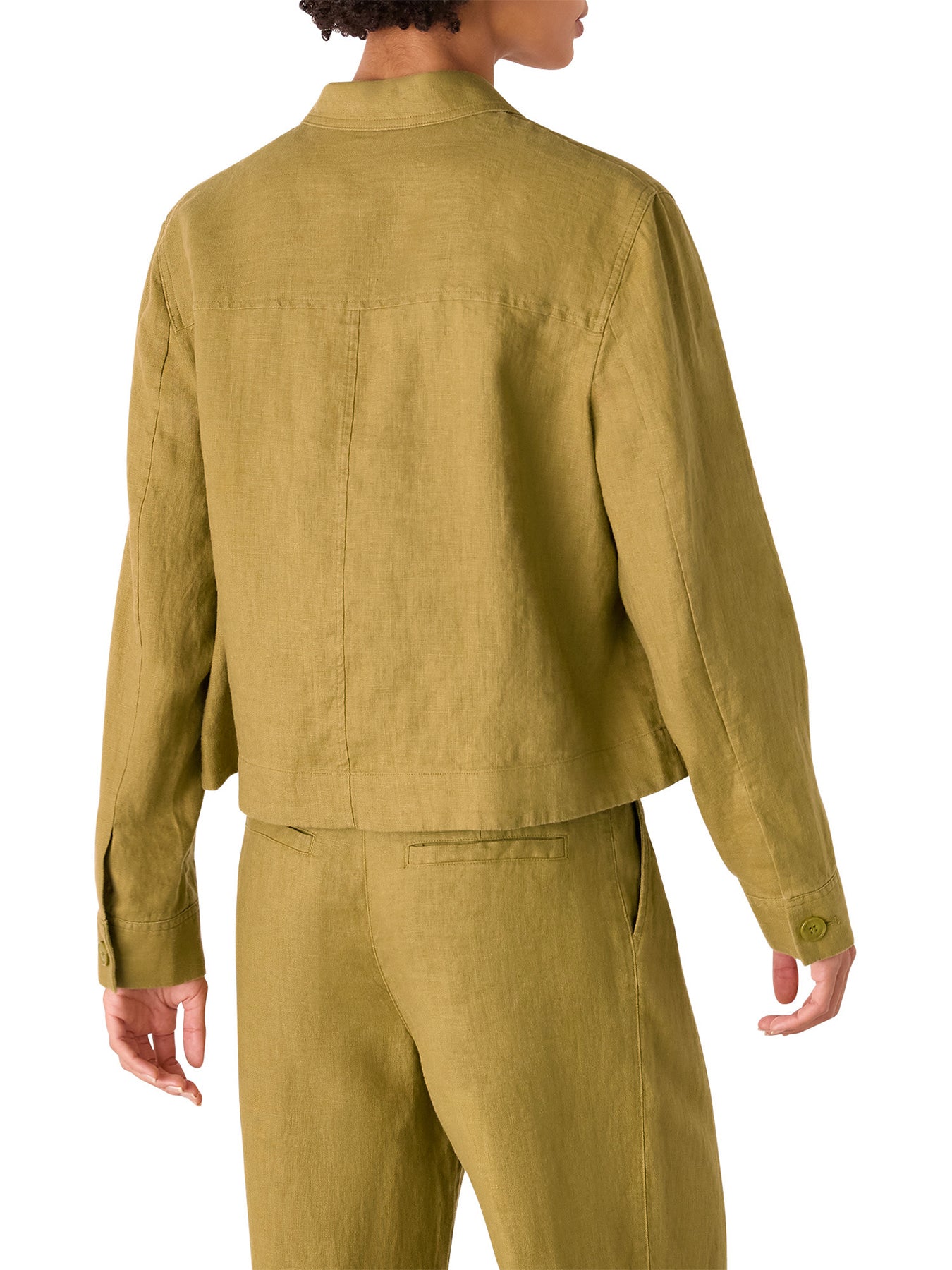 Olive Abby Linen Casual Jacket