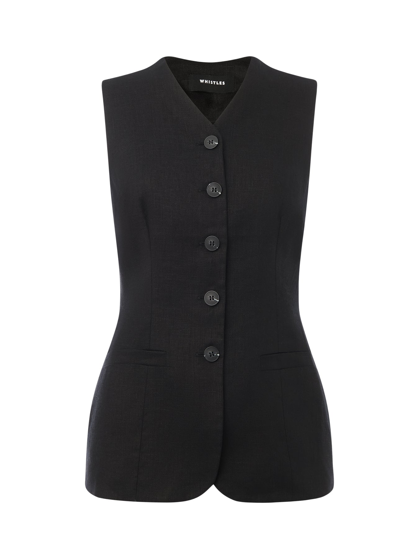 Black Molly Linen Waistcoat