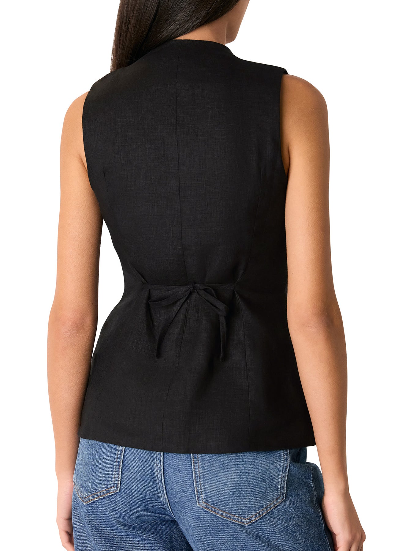 Black Molly Linen Waistcoat