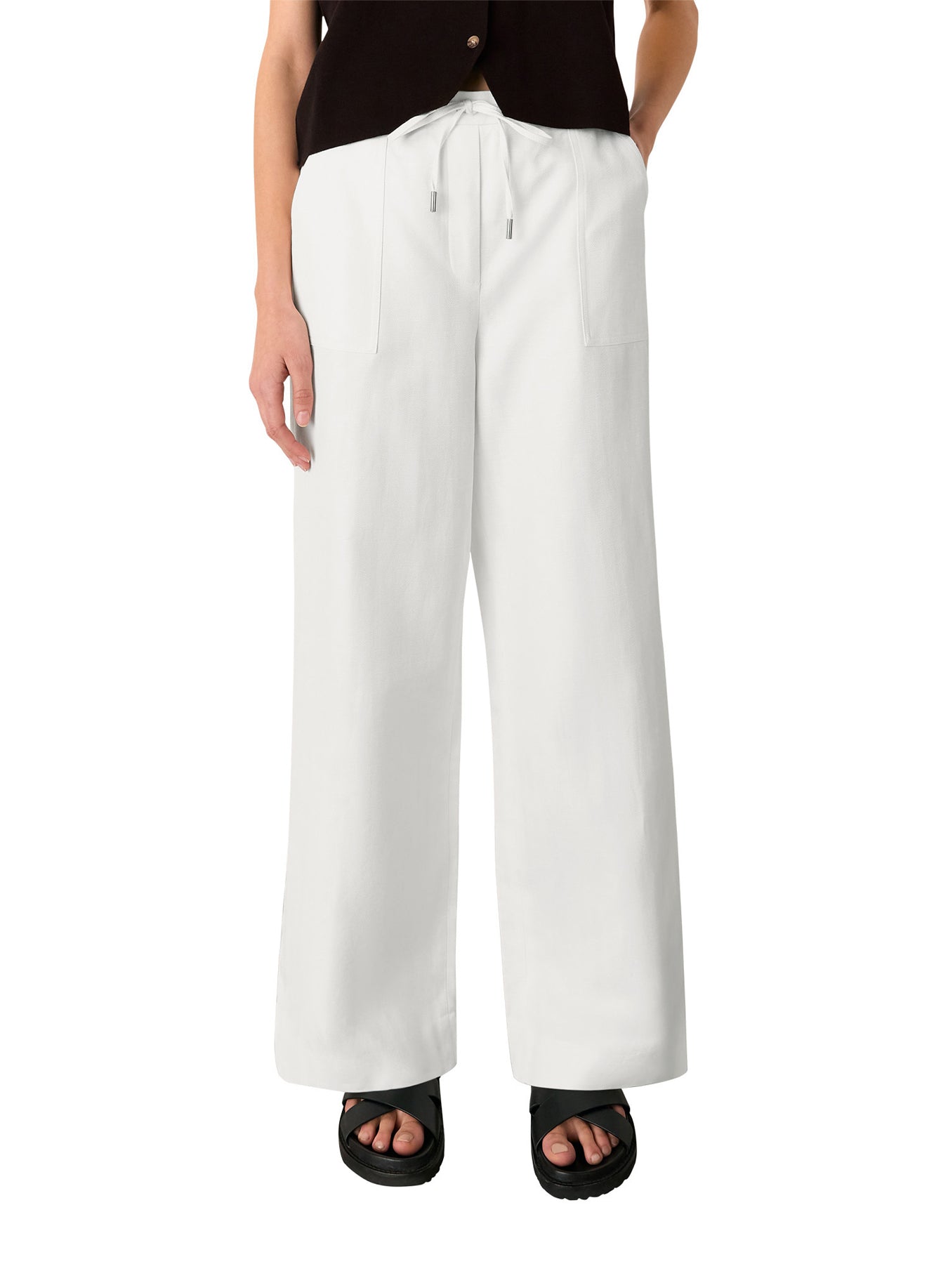 White Leona Linen Blend Trouser