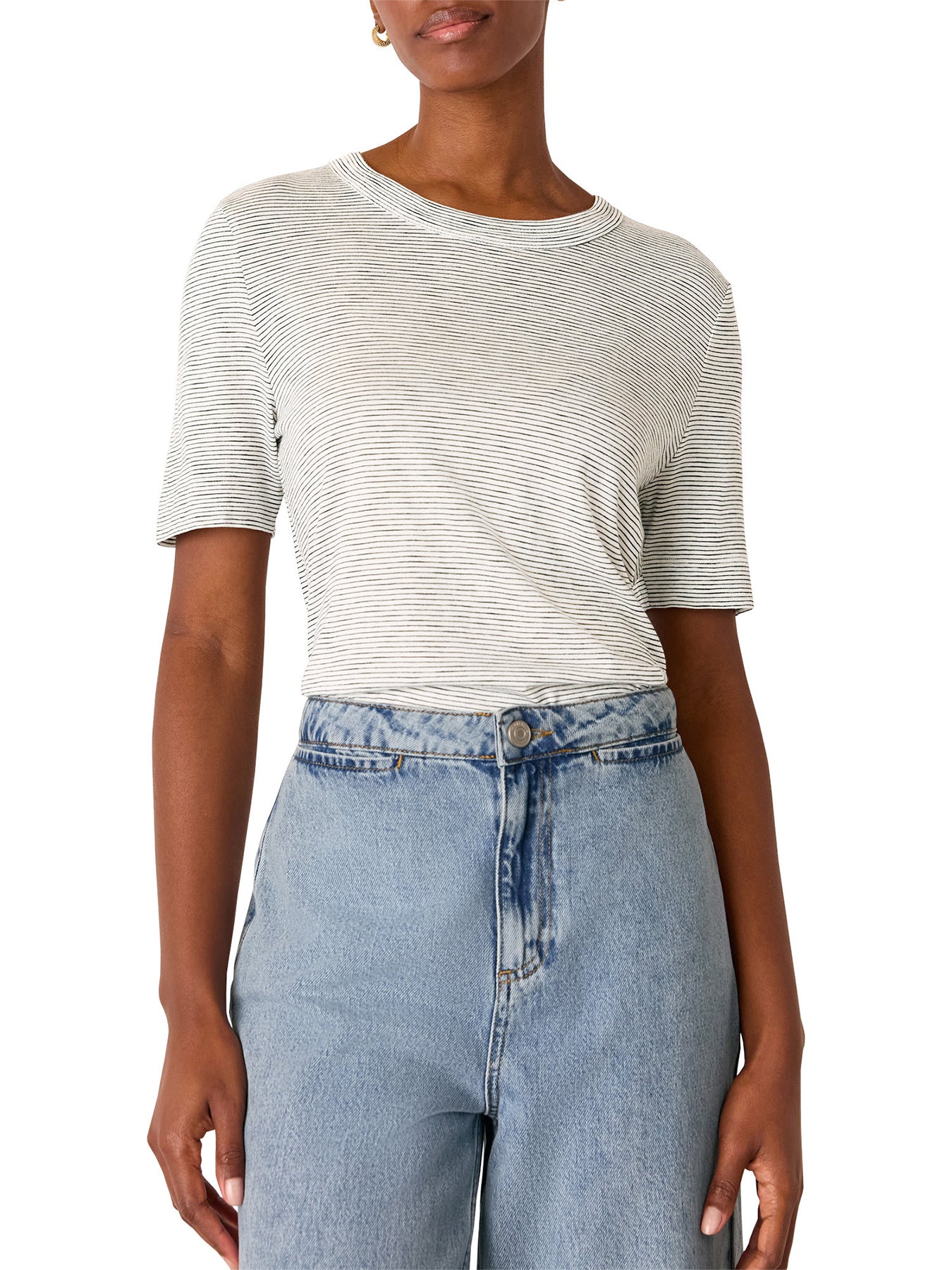 Multicolour Rosa Double Trim Stripe T-Shirt