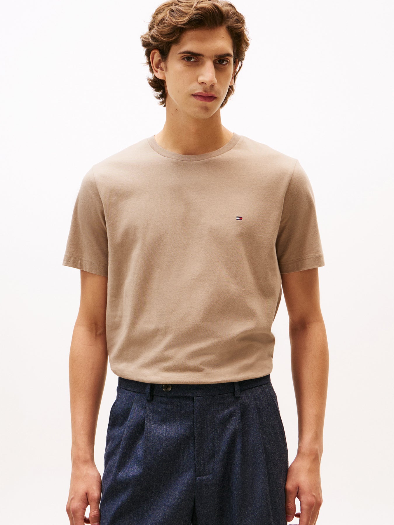 Flag Embroidery Crew Neck T-Shirt