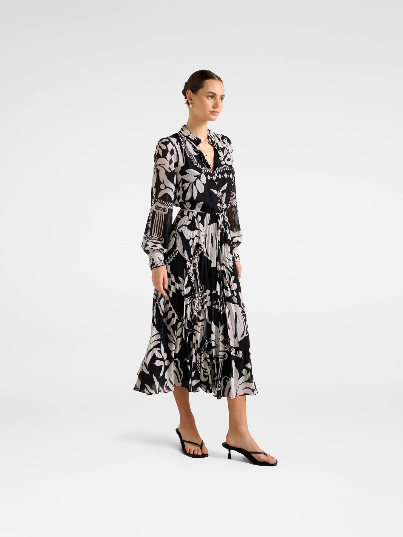 Annabel Button Through Midi Dress Black