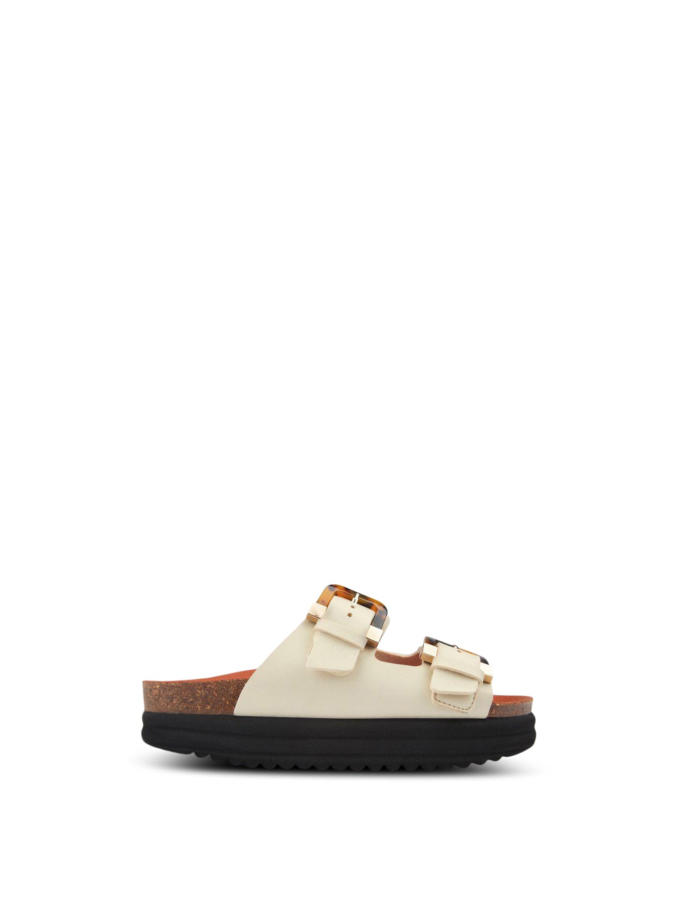 V.Gan Vegan Plum Footbed Tortoiseshell Sandals Creme
