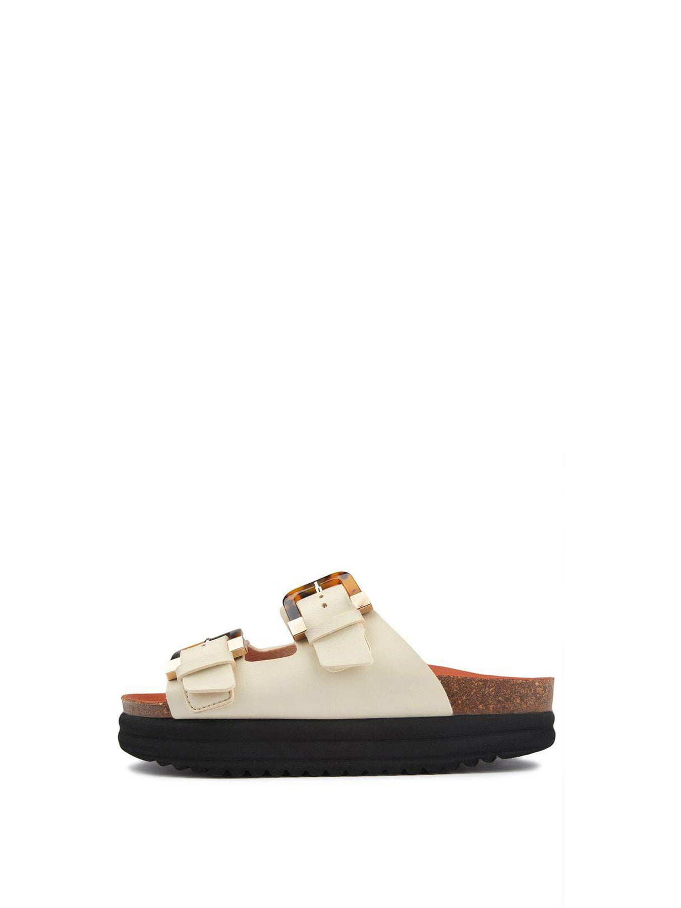 V.Gan Vegan Plum Footbed Tortoiseshell Sandals Creme