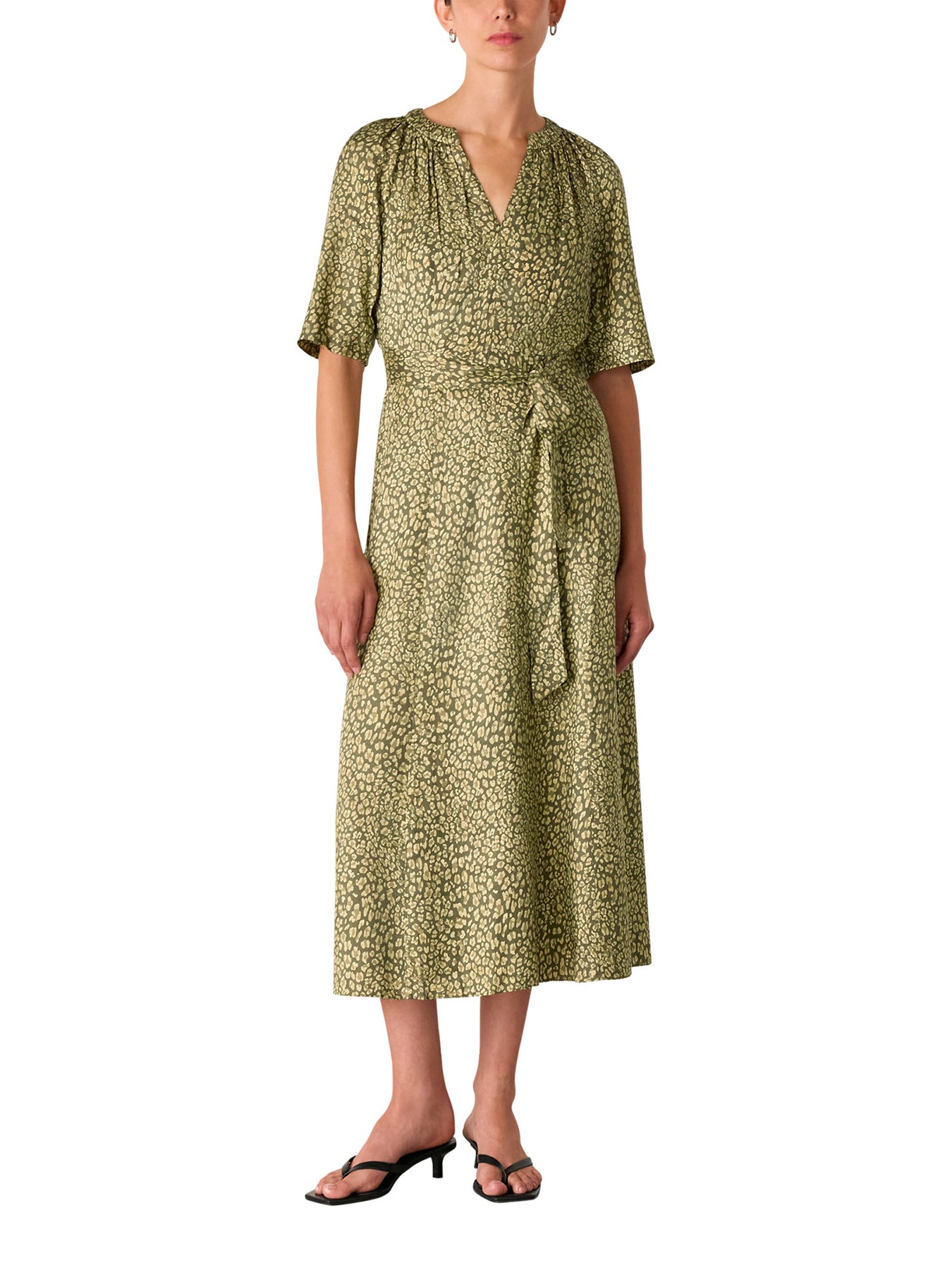 Leopard Viscose Midi Dress