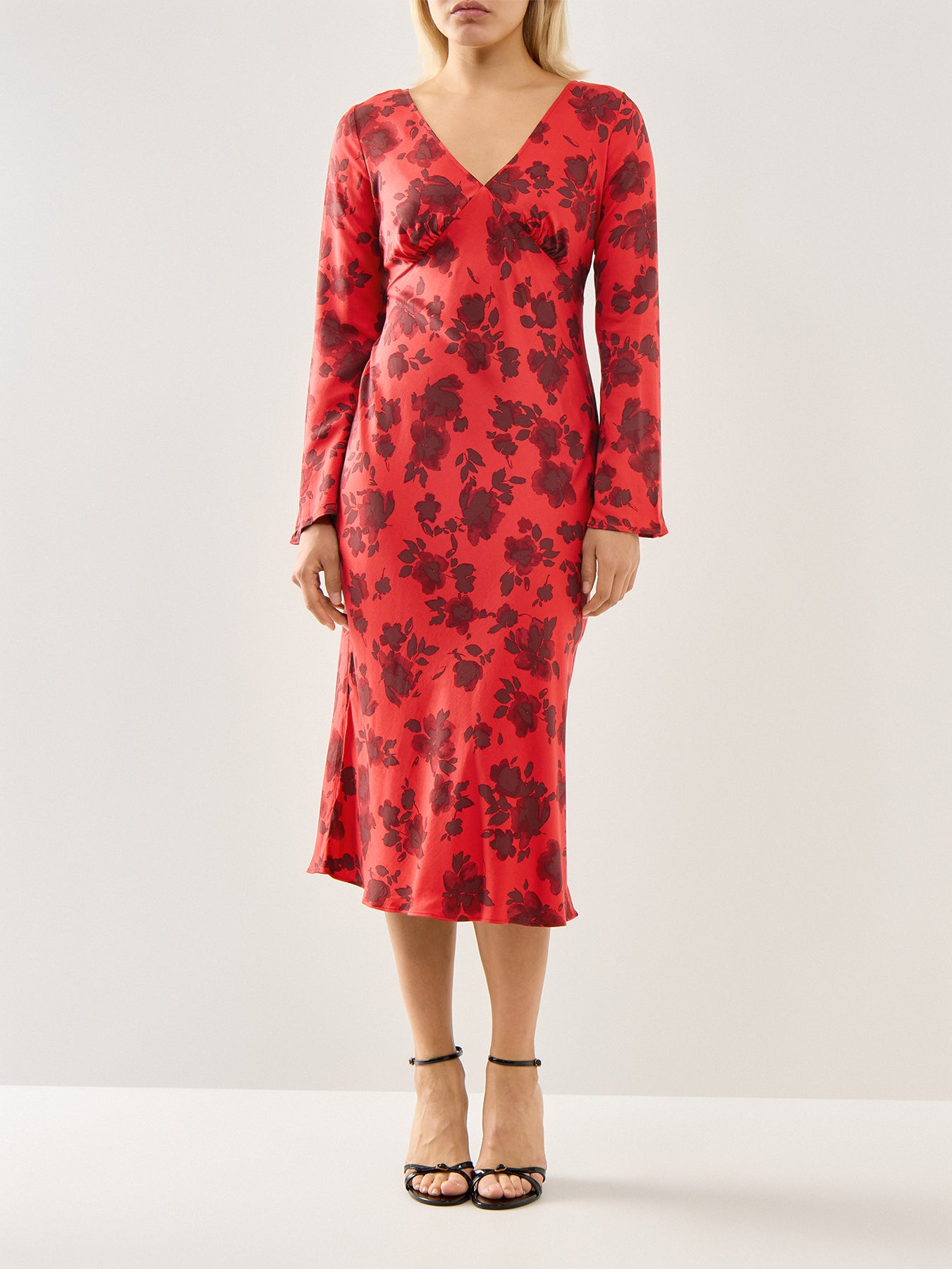 Josie Midi Dress Red Floral