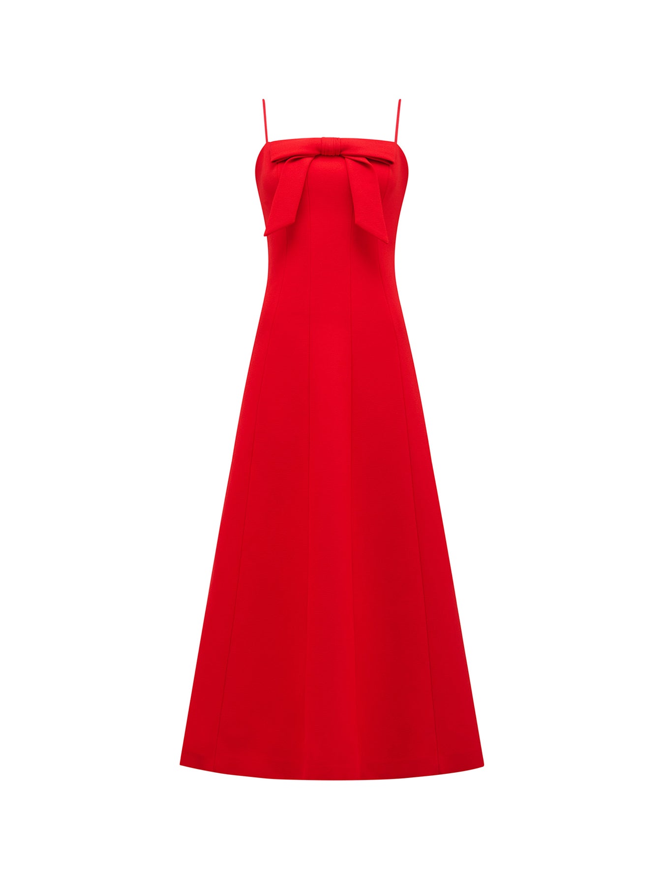 Harlow Bow Front Midi Dress Red