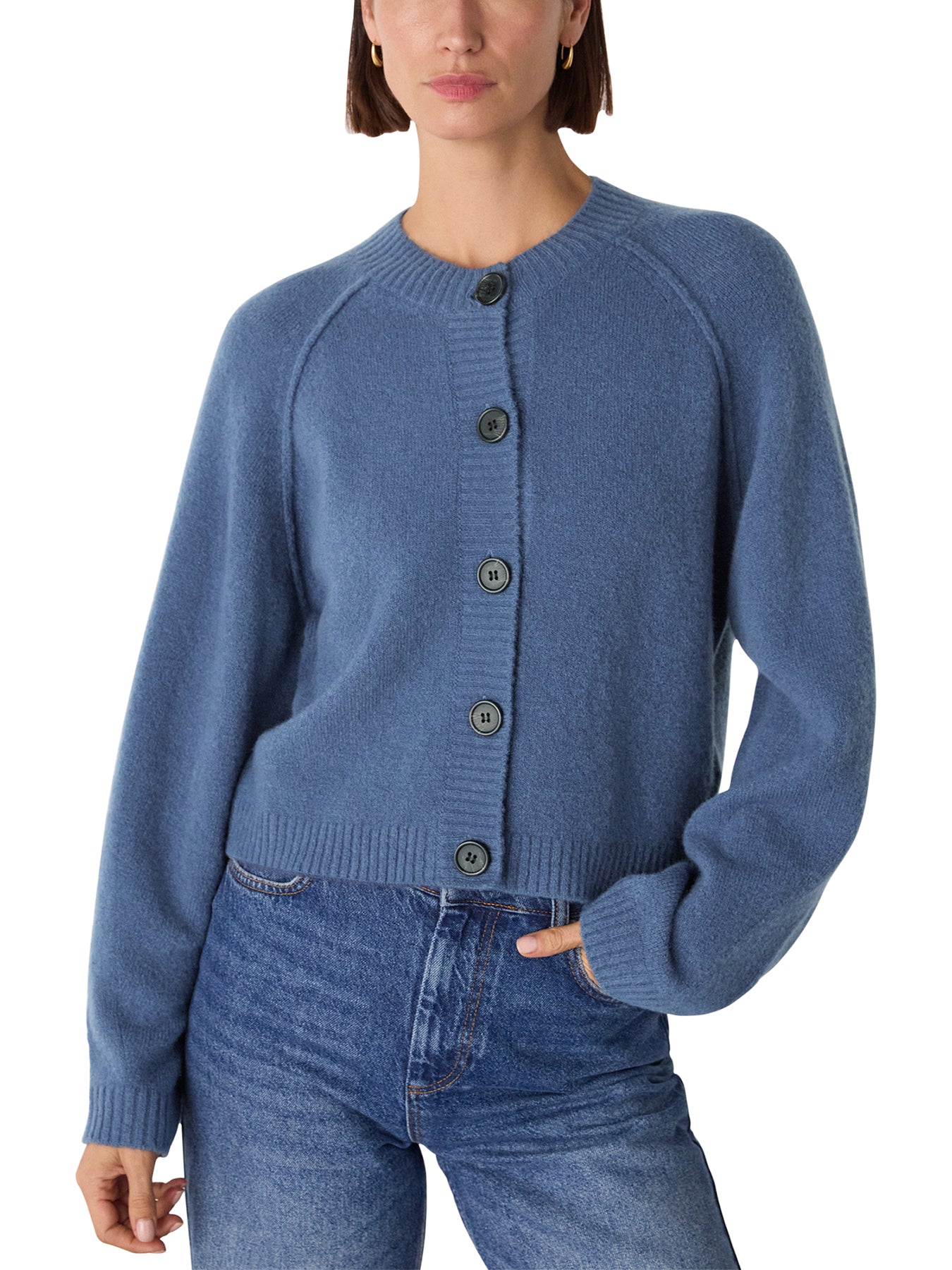 Wool Mix Crew Cardigan
