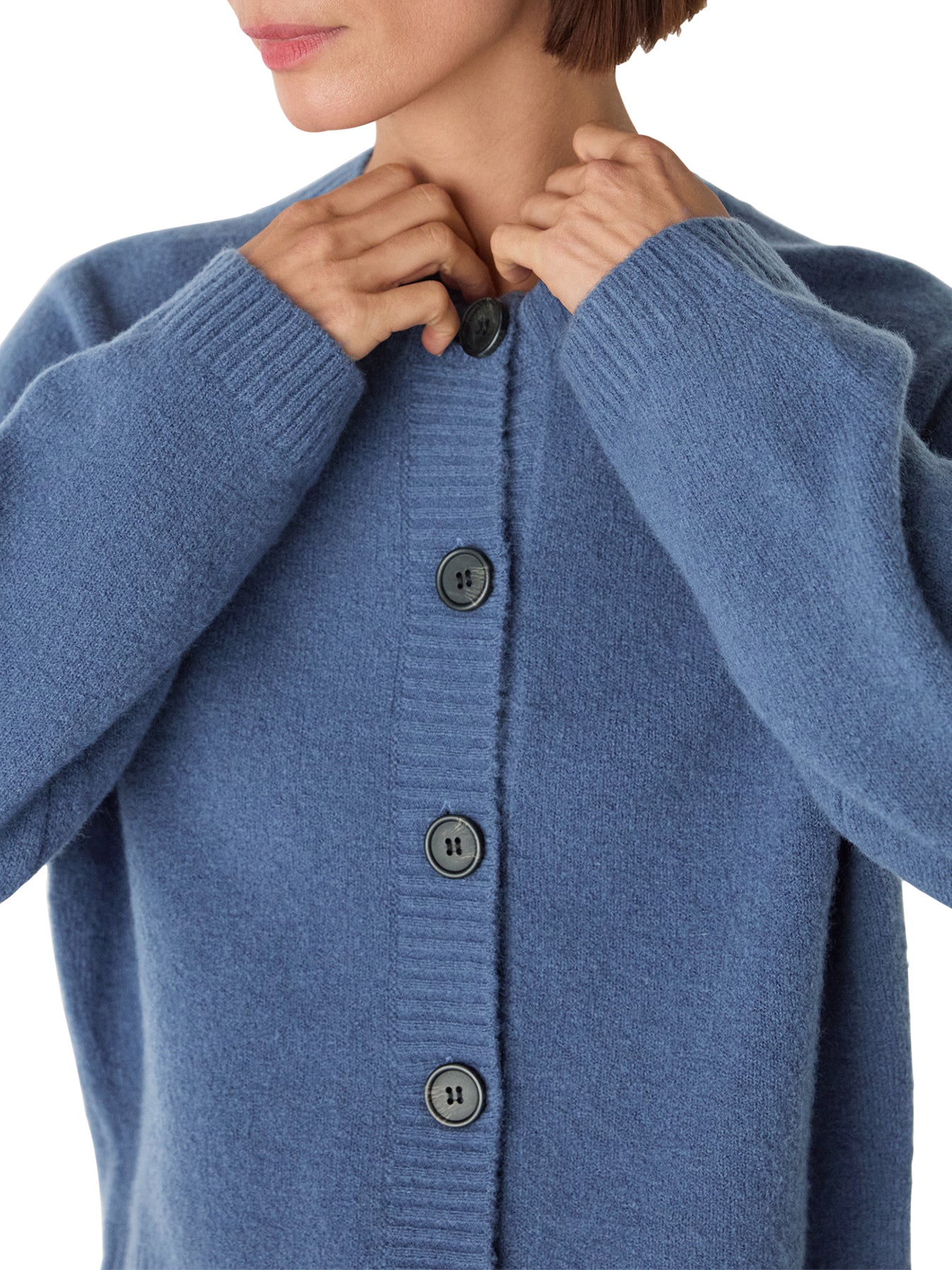Wool Mix Crew Cardigan