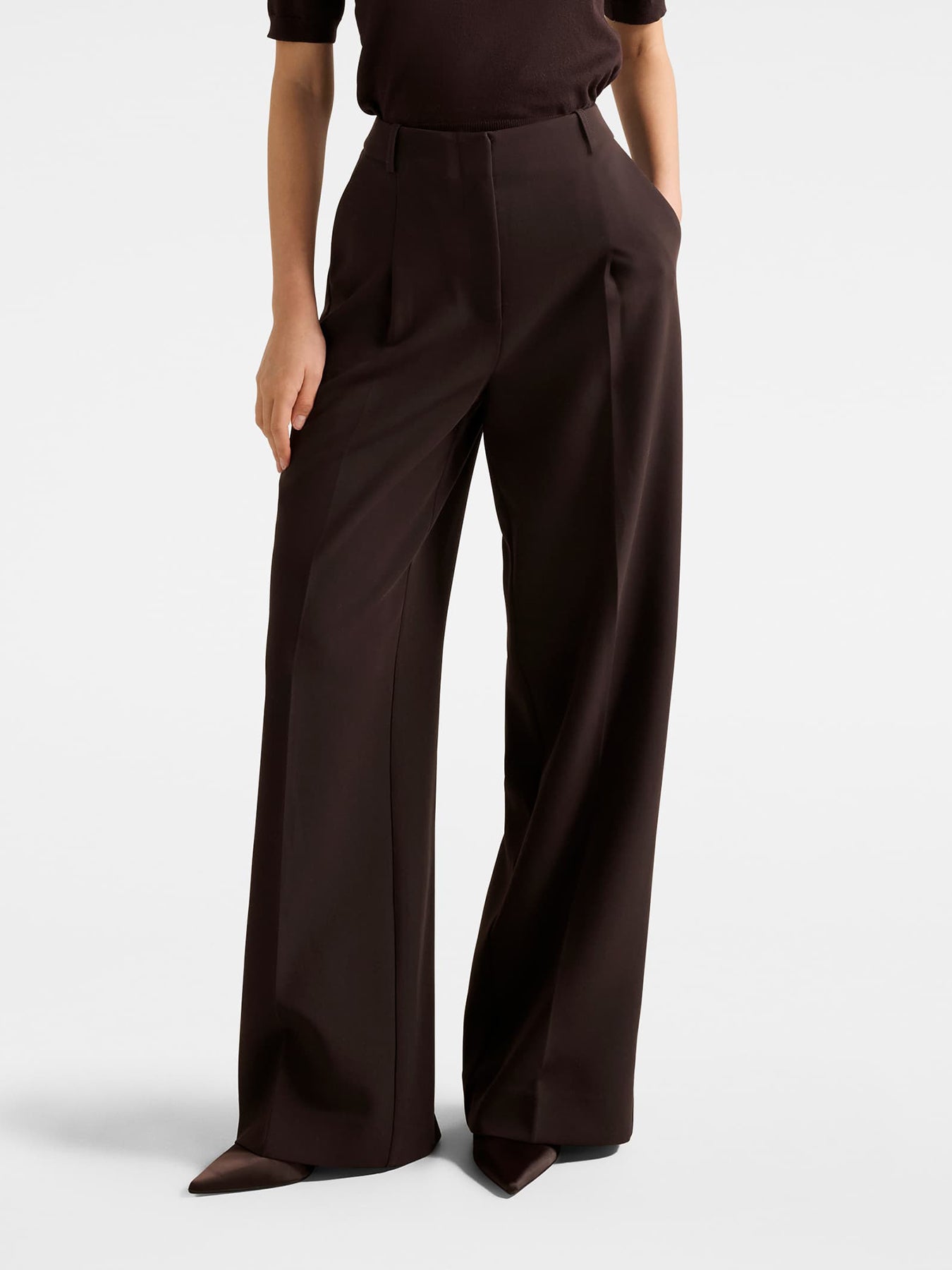 Briony Wide Leg Pants Brown