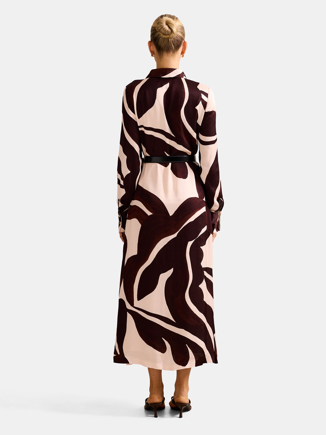 Elliana Printed Satin Midi Dress