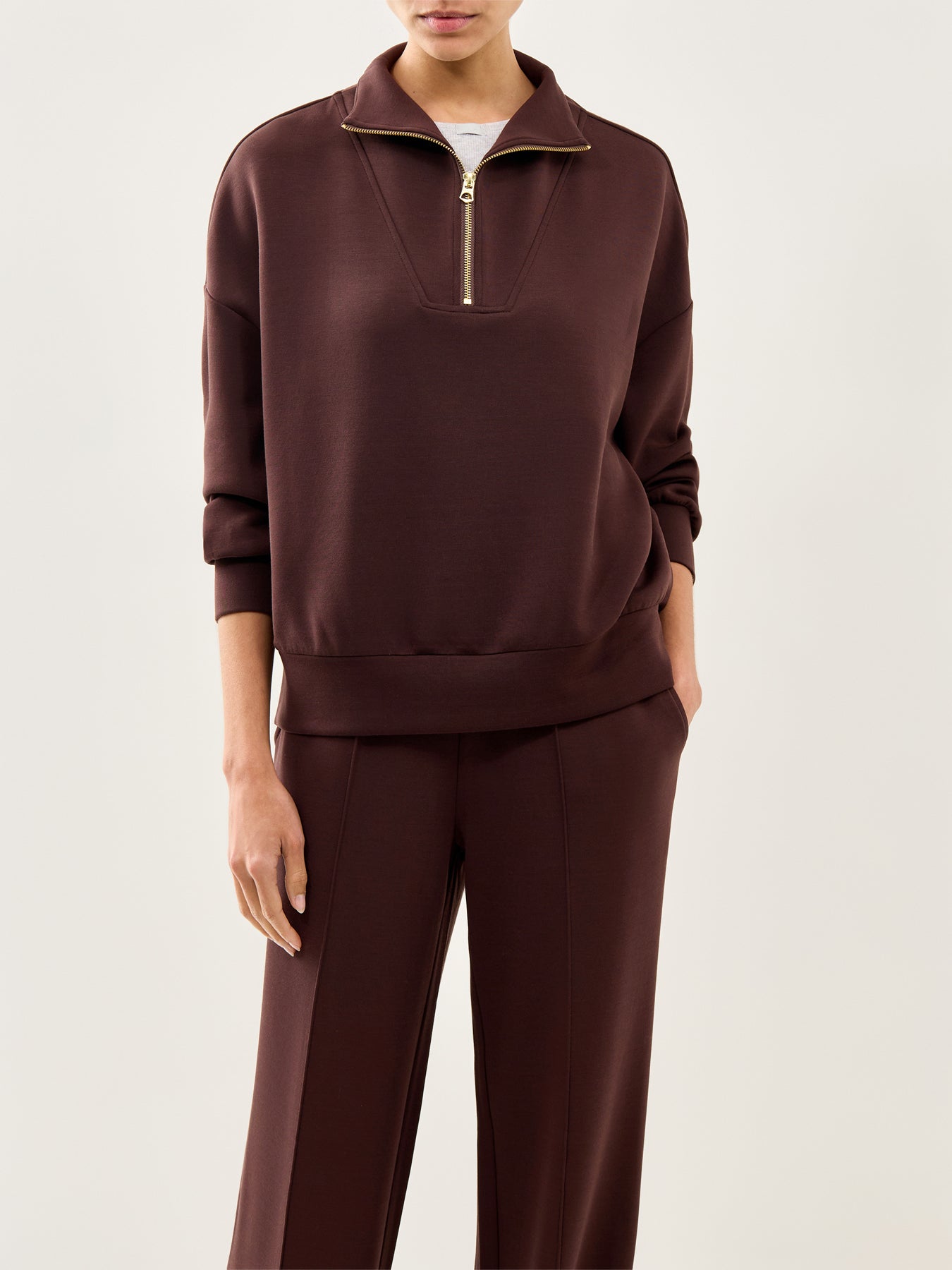 Hawley Half Zip Sweat Coffee Bean