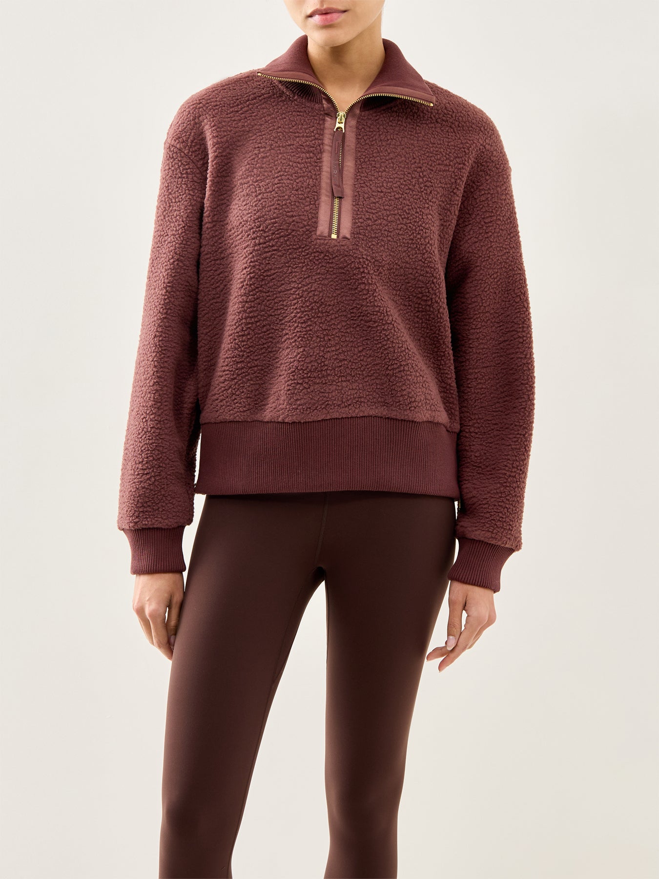 Roselle Half Zip Fleece Deep Mahogany