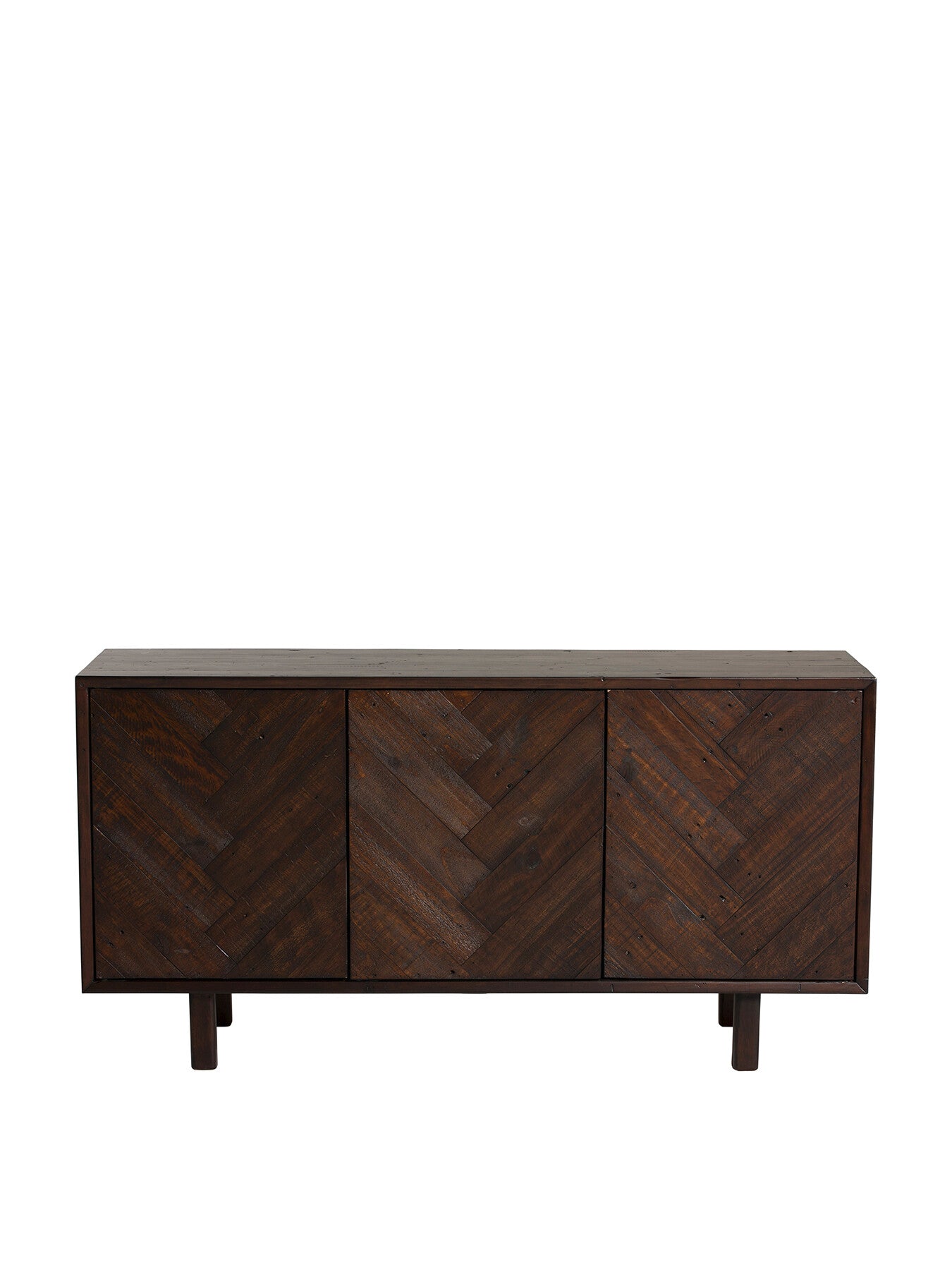 Elon Dark Herringbone Reclaimed Wood 3 Door Side